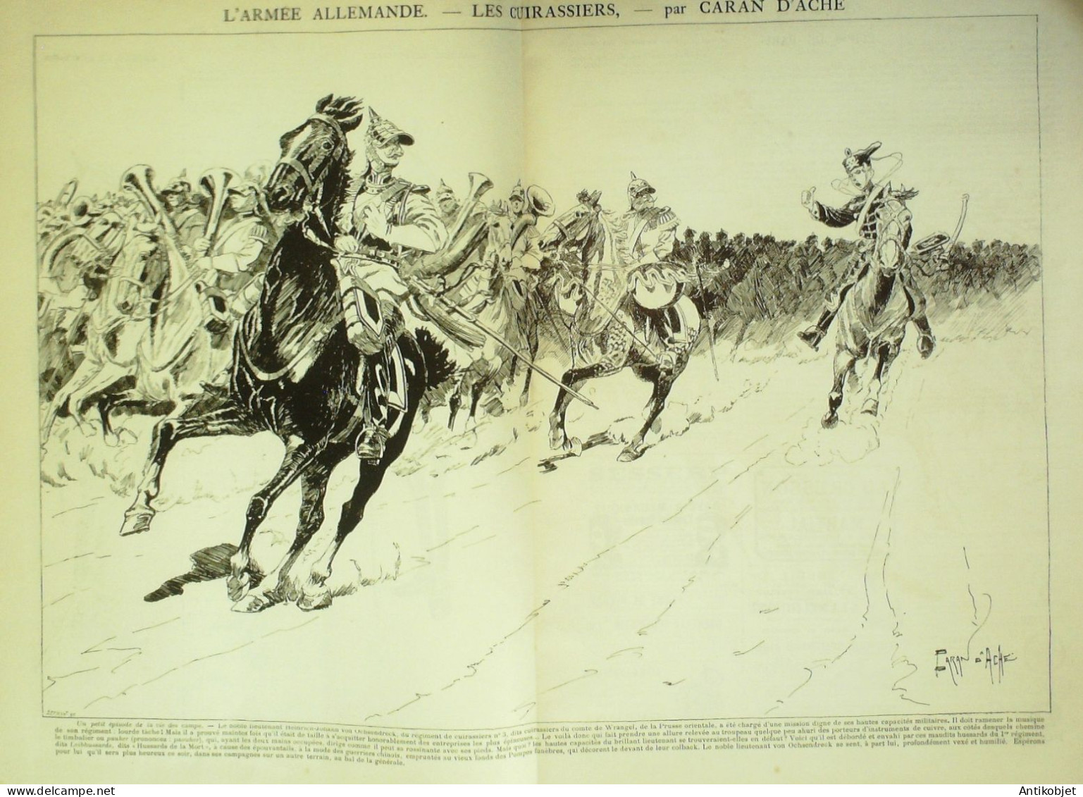 La Caricature 1884 N°260 Armée Allemande Cuirassiers Caran D'Ache - Magazines - Before 1900