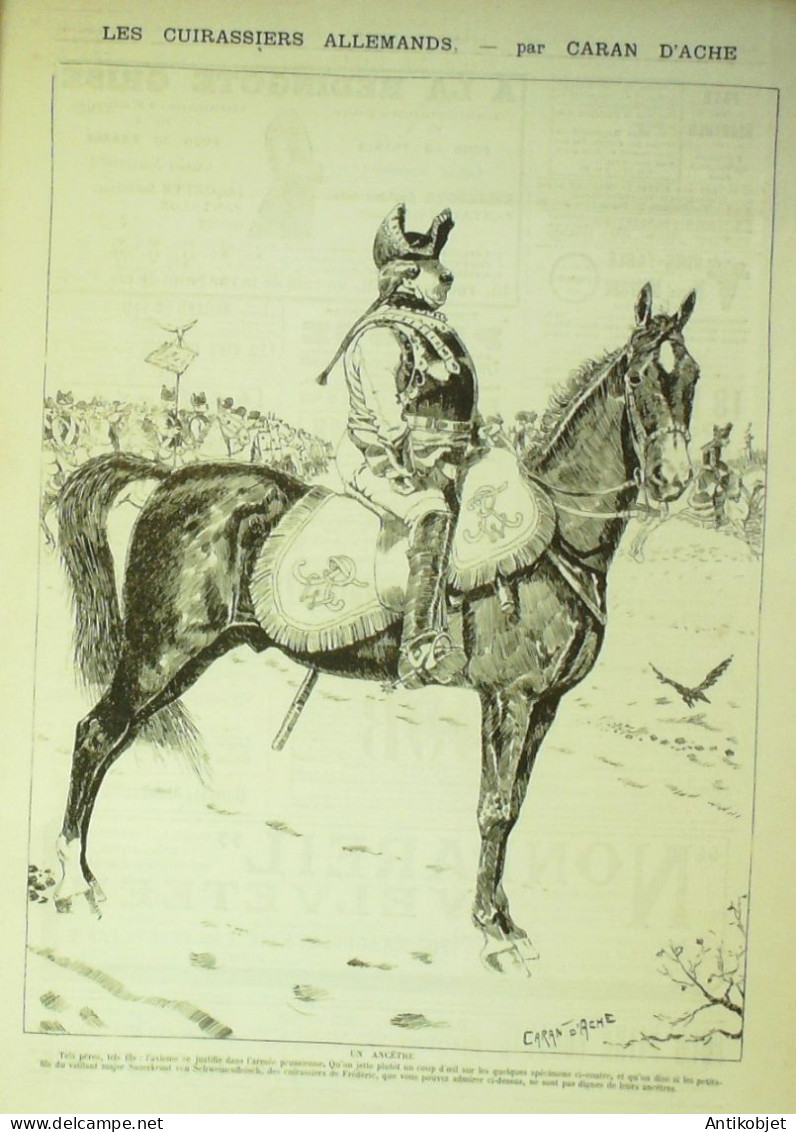 La Caricature 1884 N°260 Armée Allemande Cuirassiers Caran D'Ache - Revistas - Antes 1900