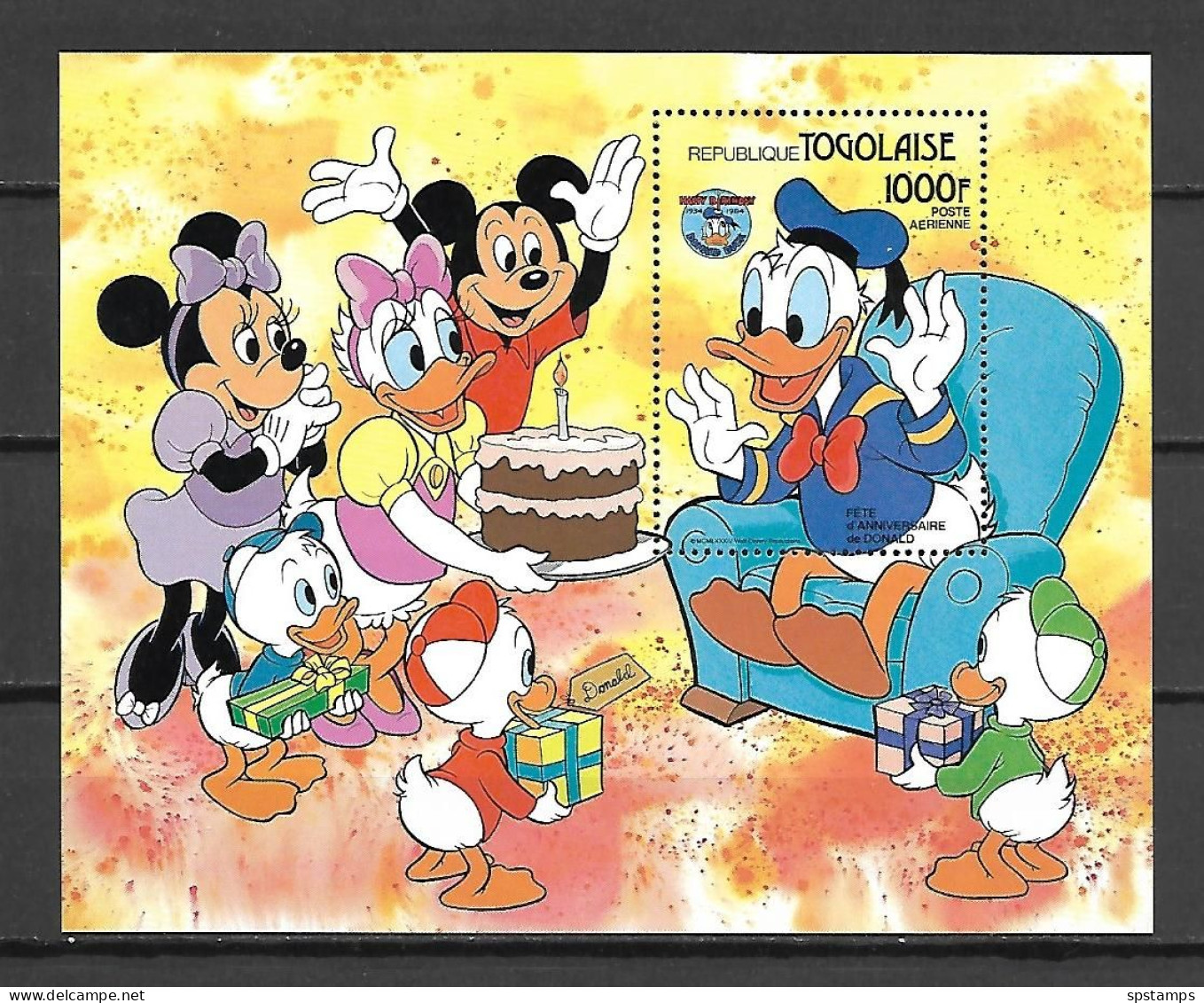 Disney Togo 1984 Donald Duck Birthday MS #1 MNH - Disney