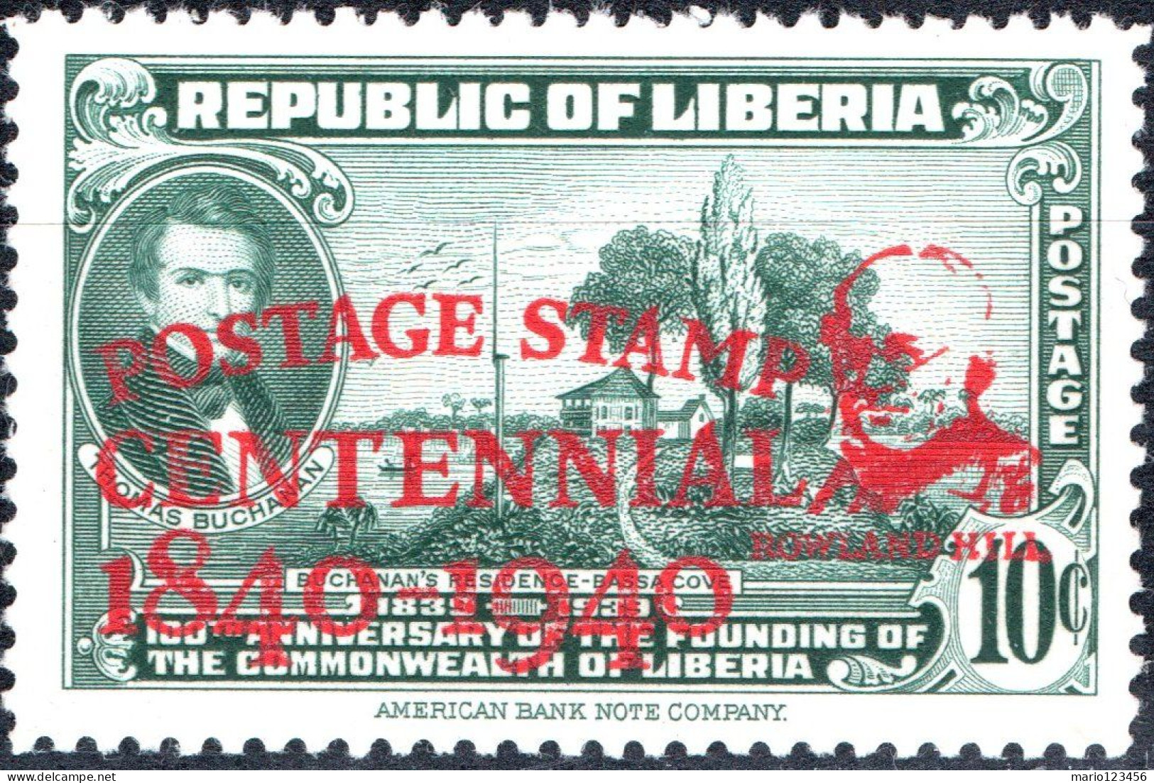 LIBERIA, CENTENARIO DEL FRANCOBOLLO, 1941, NUOVI (MNH**) Mi:LR 313, Scott:LR 282, Yt:LR 253C - Liberia