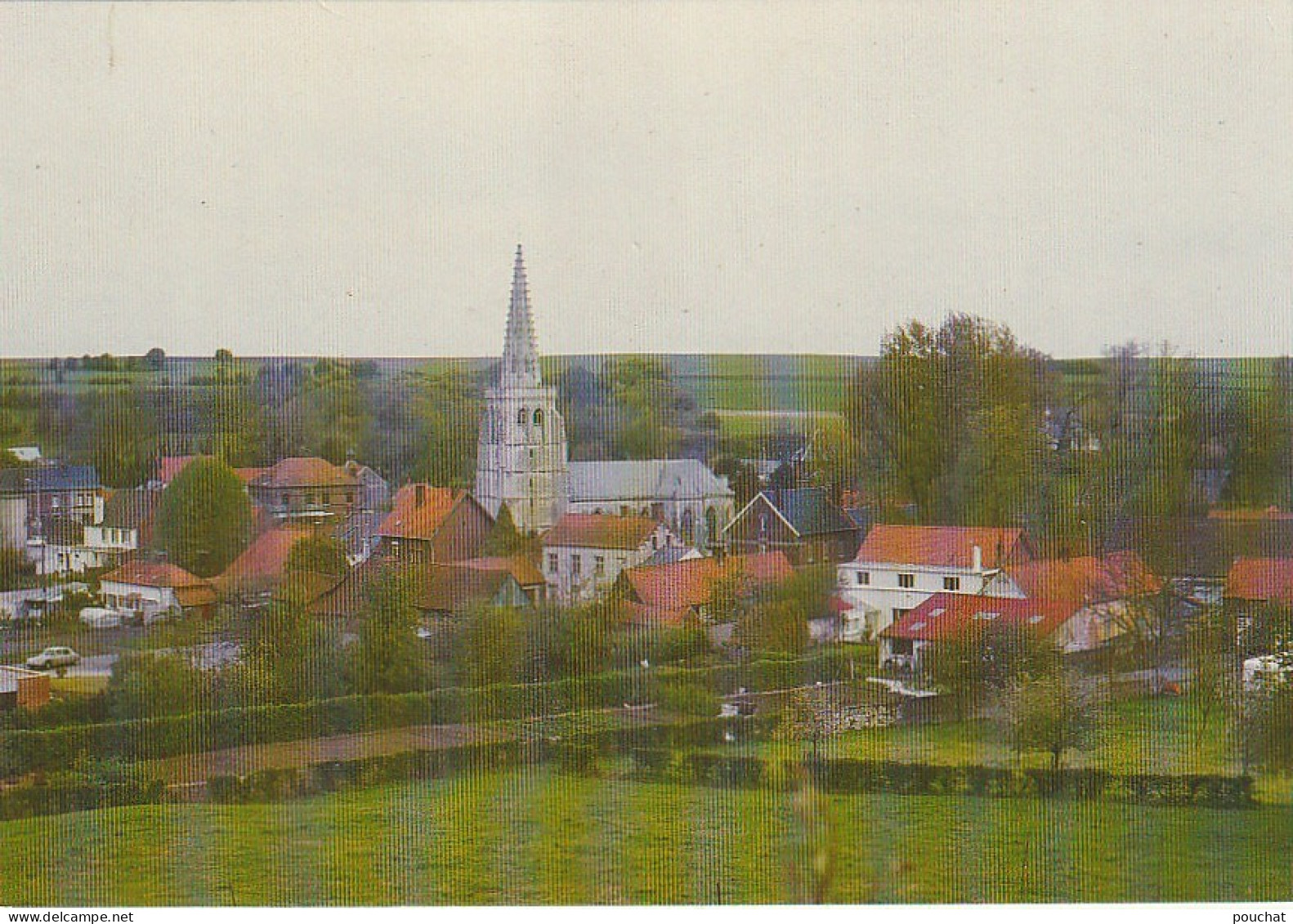 GU 9 -(62) ESTREES BLANCHE - LE PANORAMA - L' EGLISE -  CARTE COULEURS  - 2 SCANS - Autres & Non Classés