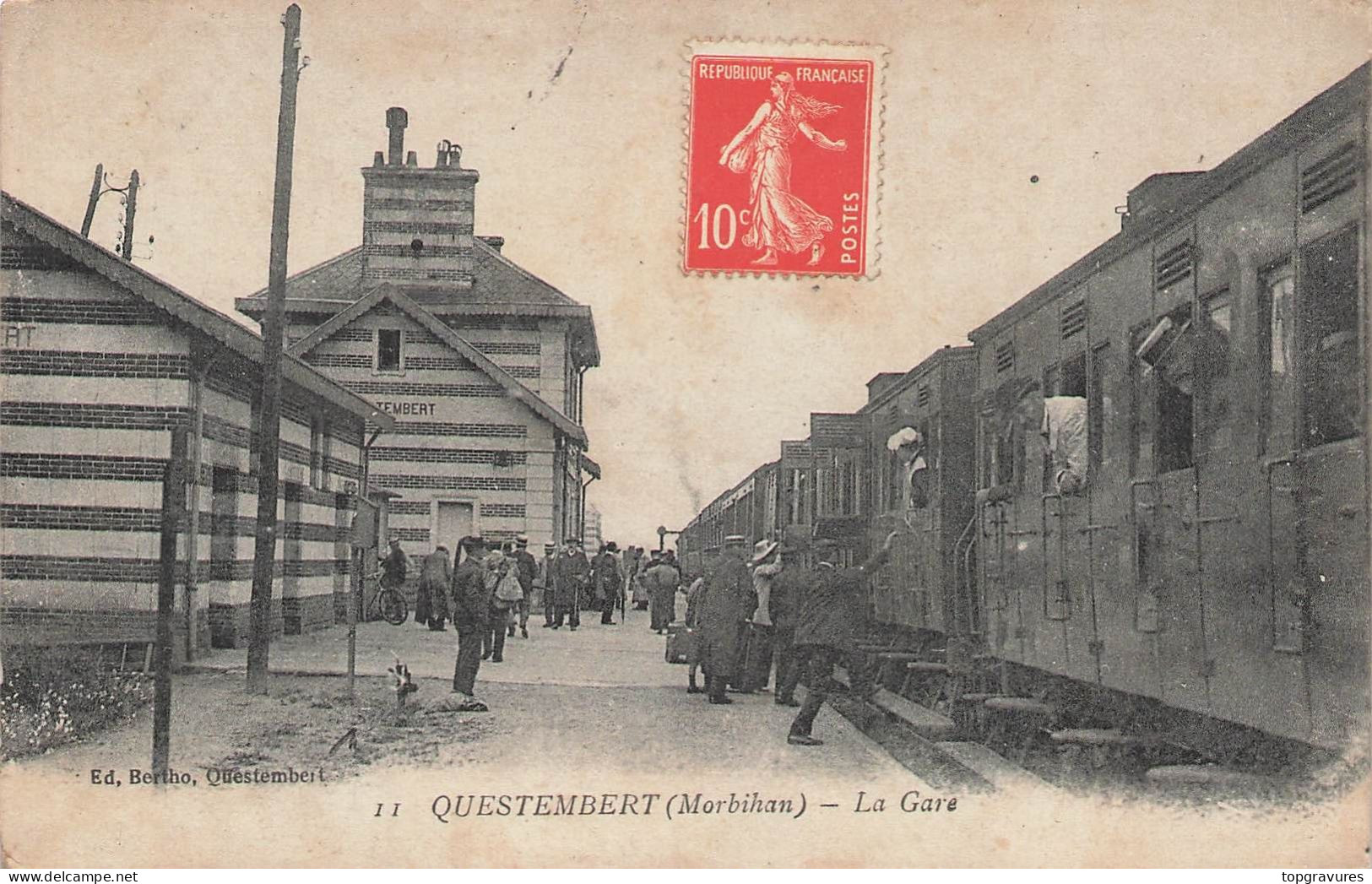 56 ¤¤ - QUESTEMBERT - La Gare - Train , Chemin De Fer - - Autres & Non Classés