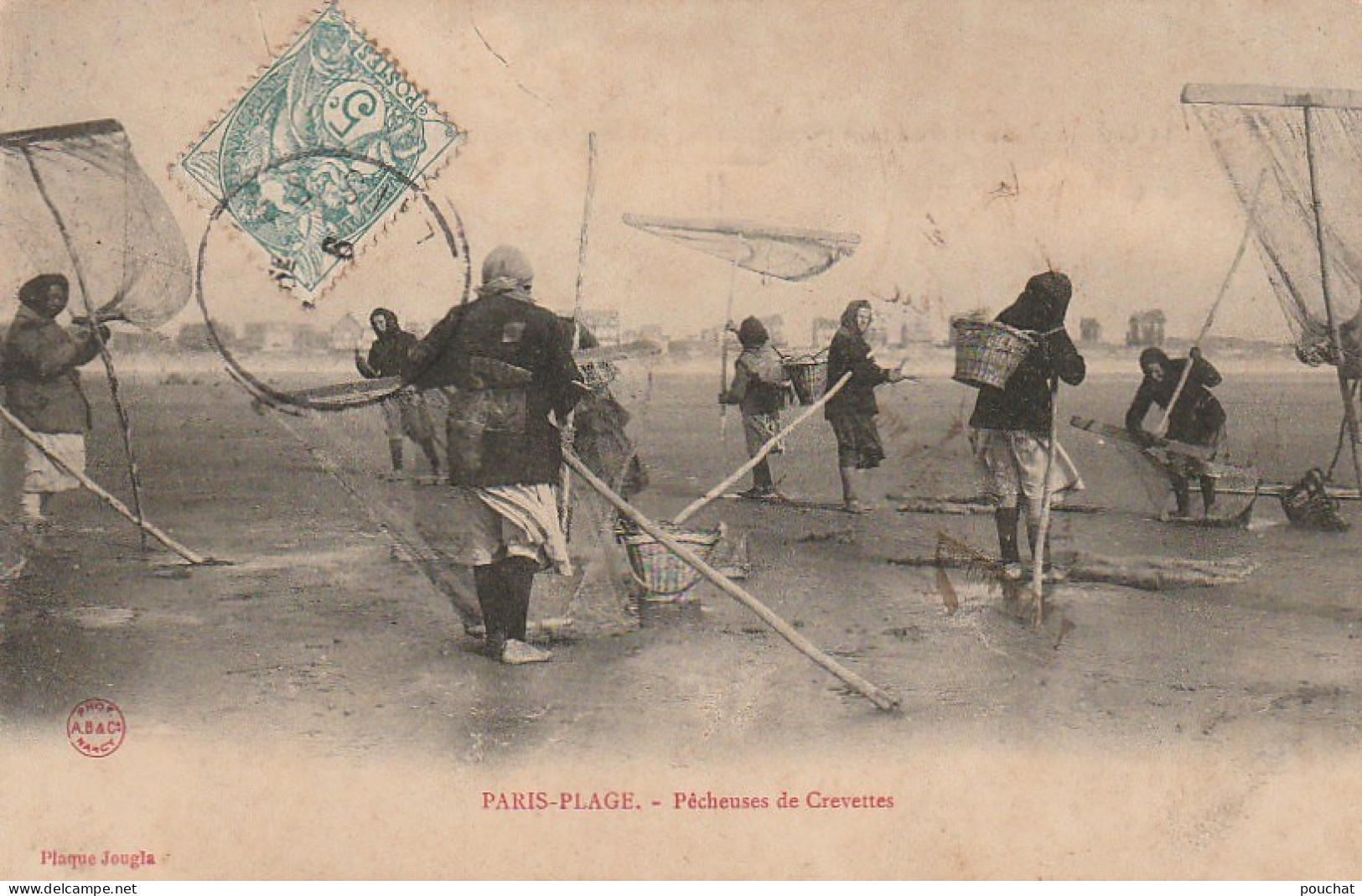 GU 10 -(62) PARIS PLAGE  -  PECHEUSES DE CREVETTES -  FILETS  ET HOTTES OSIER - 2 SCANS - Le Touquet