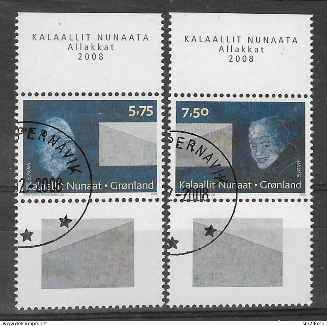 Kalaallit Nunaata / Grönland  2008  Mi.Nr. 502 / 503 , EUROPA CEPT / Der Brief - Gestempelt / Fine Used / (o) - 2008