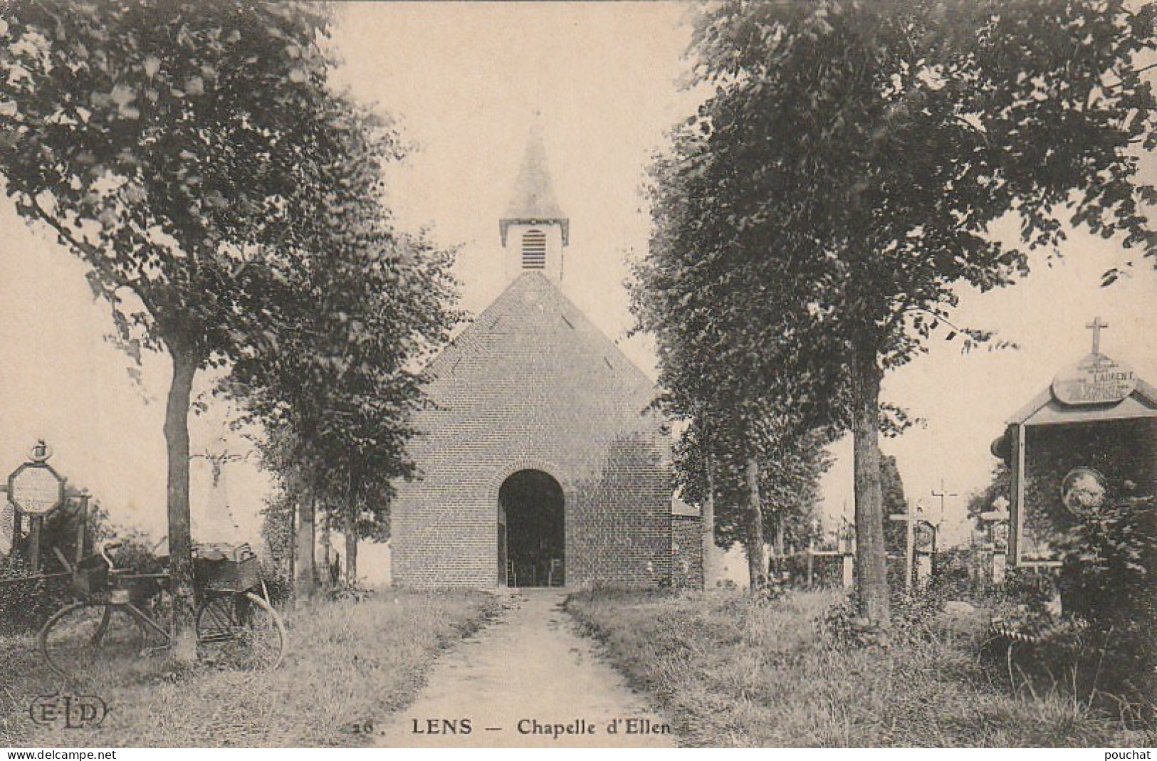 GU 10 -(62) LENS -  CHAPELLE D' ELLEN - CIMETIERE -  2 SCANS - Lens