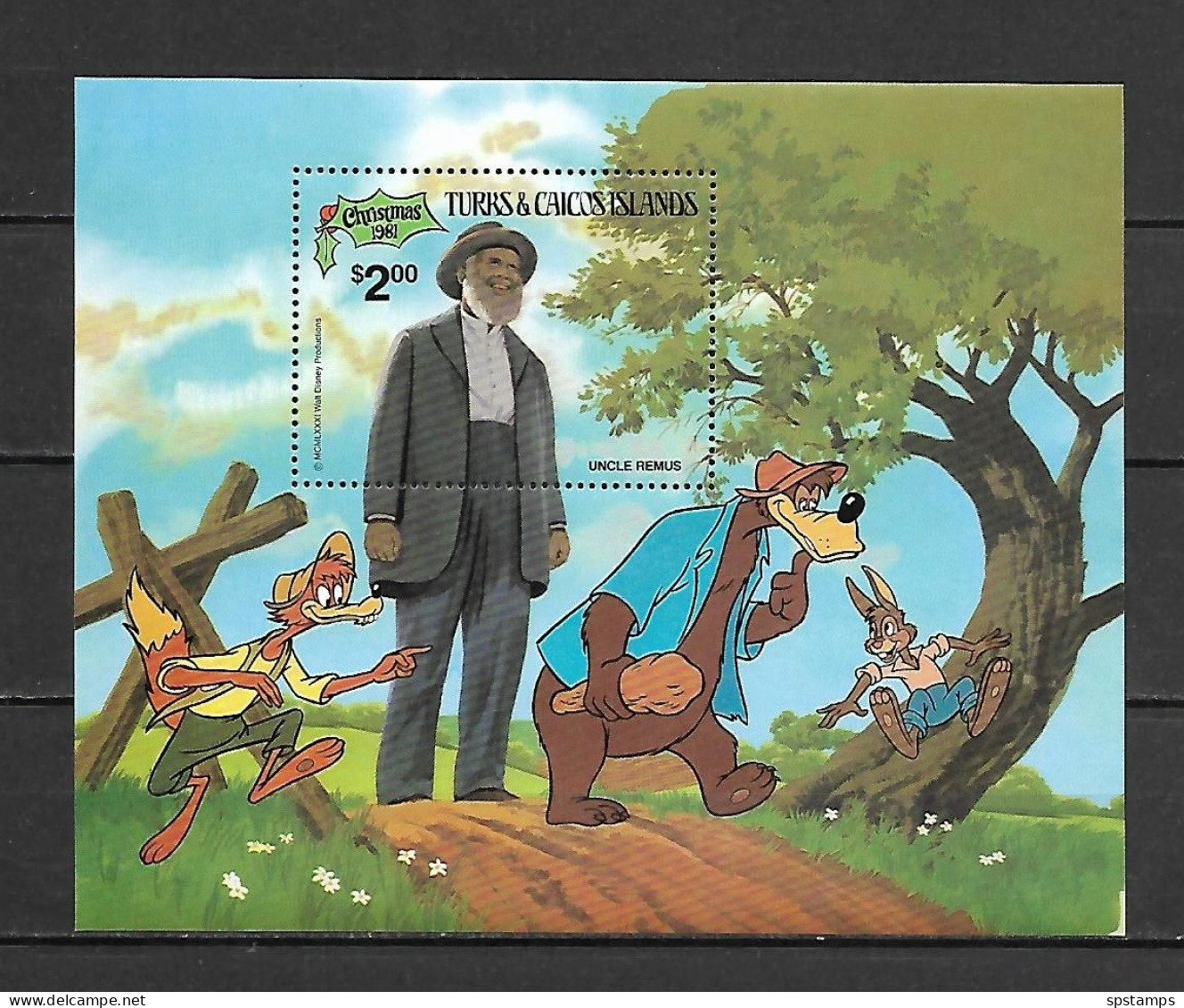 Disney Turks & Caicos 1981 Christmas - Ungle Remus MS MNH - Disney