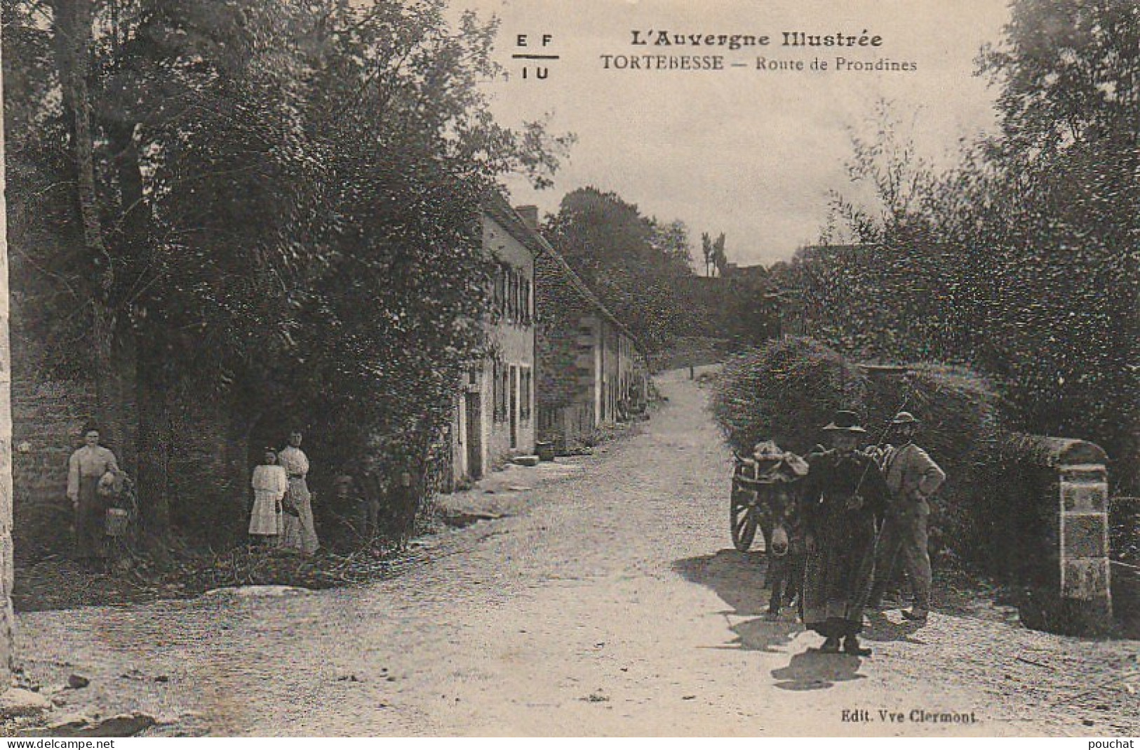 GU 12 -(63) TORTEBESSE  - ROUTE DE PRONDINES  - VILLAGEOIS - ATTELAGE AVEC ANE  -  2 SCANS - Other & Unclassified