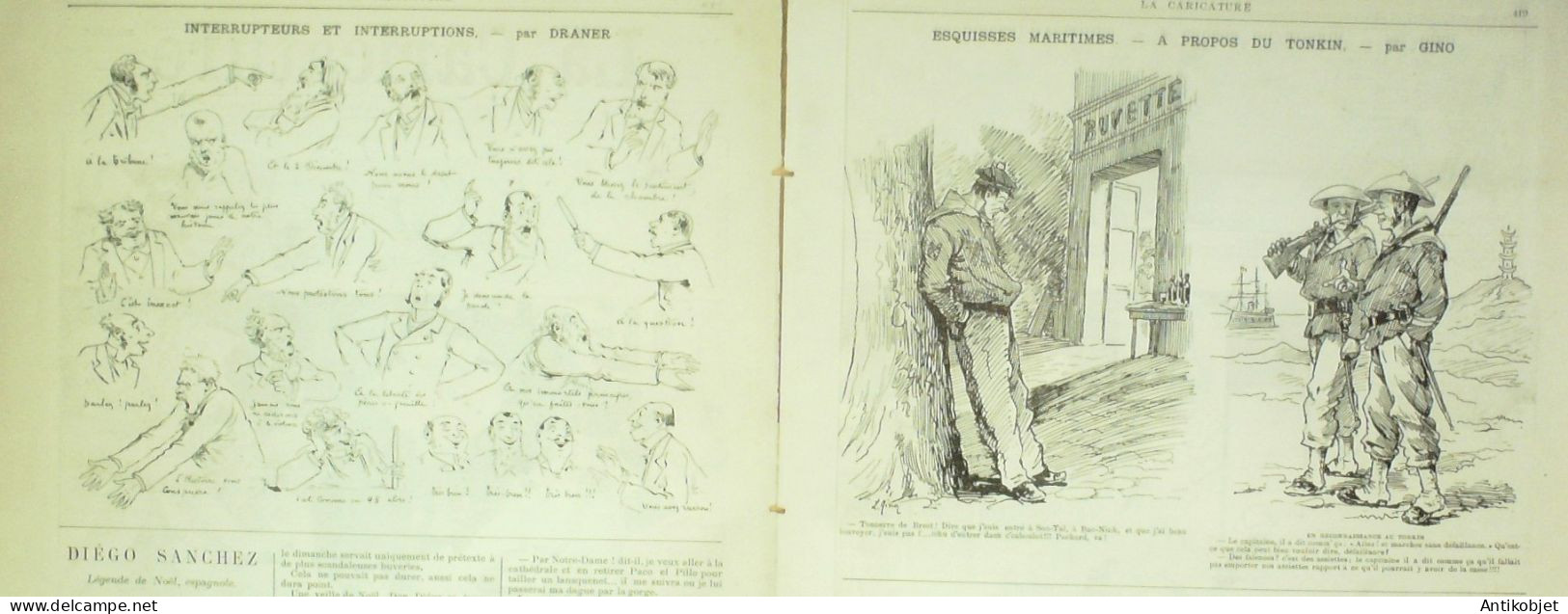 La Caricature 1884 N°261 Noel Robida Tonkin Gino Rip-Larigot Sorel Gino - Magazines - Before 1900