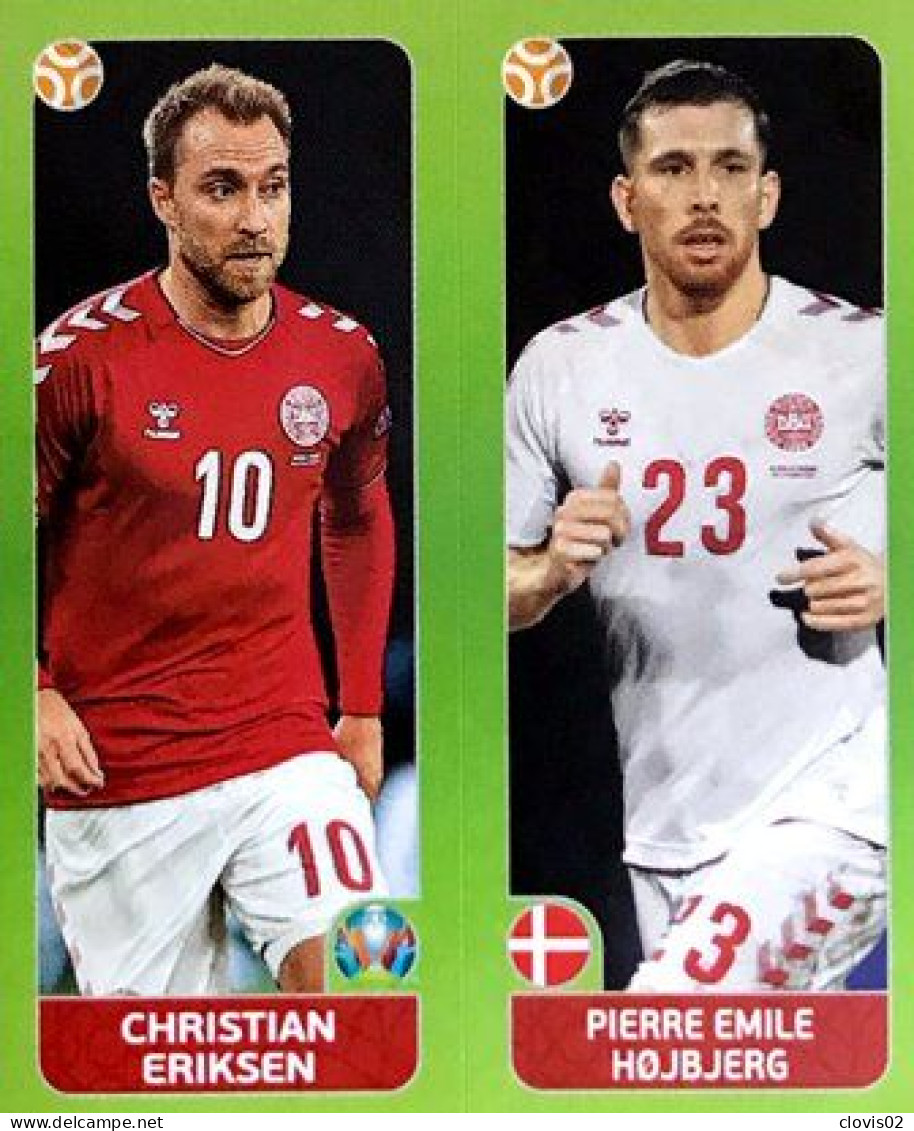 153 Christian Eriksen / Pierre Emile Hojbjerg - Denmark - Panini Euro 2020 Tournament Edition Sticker Vignette - Andere & Zonder Classificatie