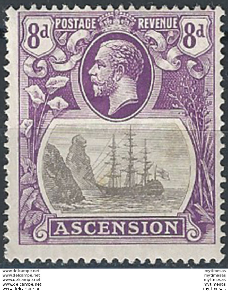 1924 Ascension 8d. Cleft Rock 1v. MNH SG N. 17c - Andere & Zonder Classificatie