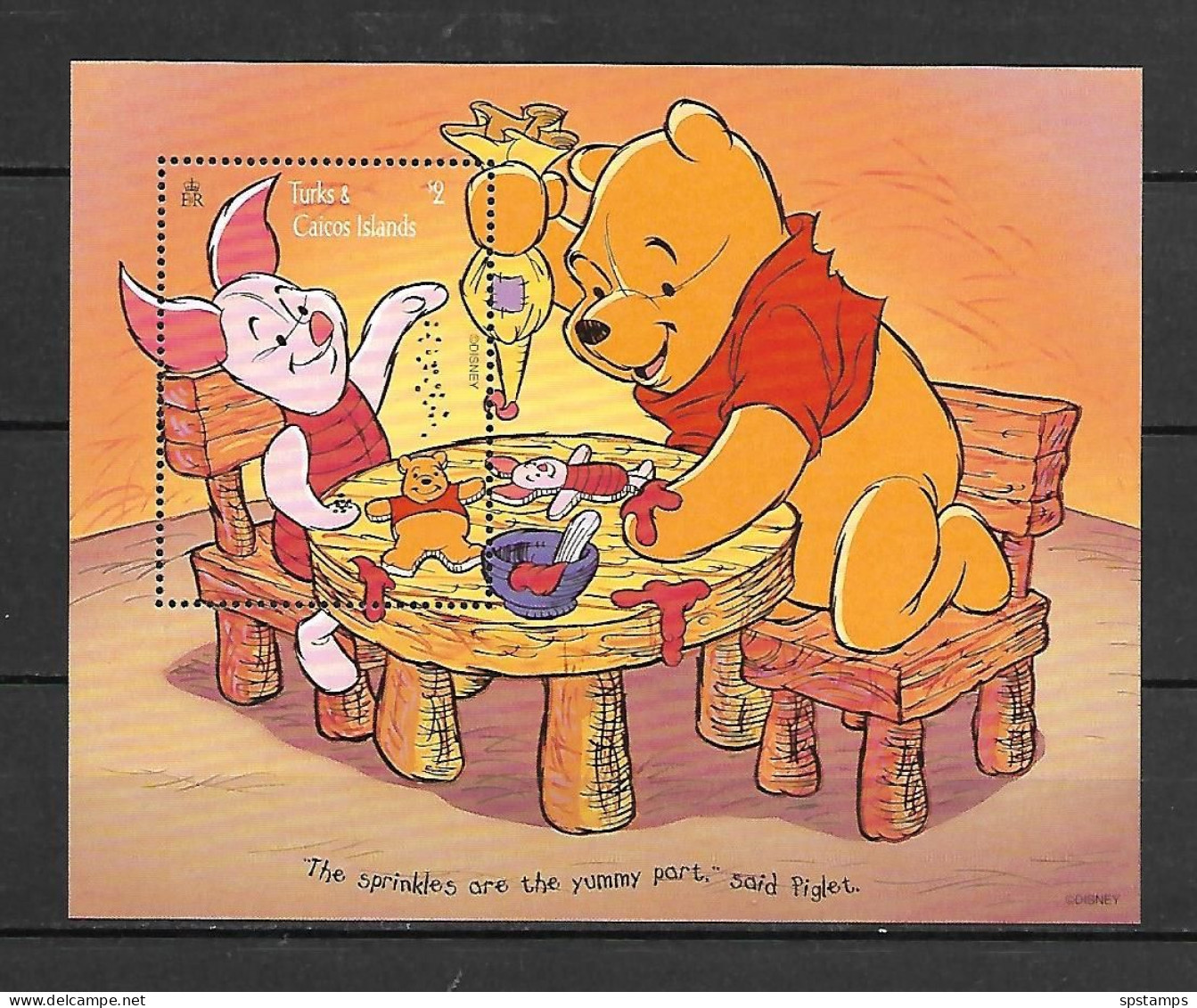 Disney Turks & Caicos 1996 Winnie The Pooh MS #1 MNH - Disney