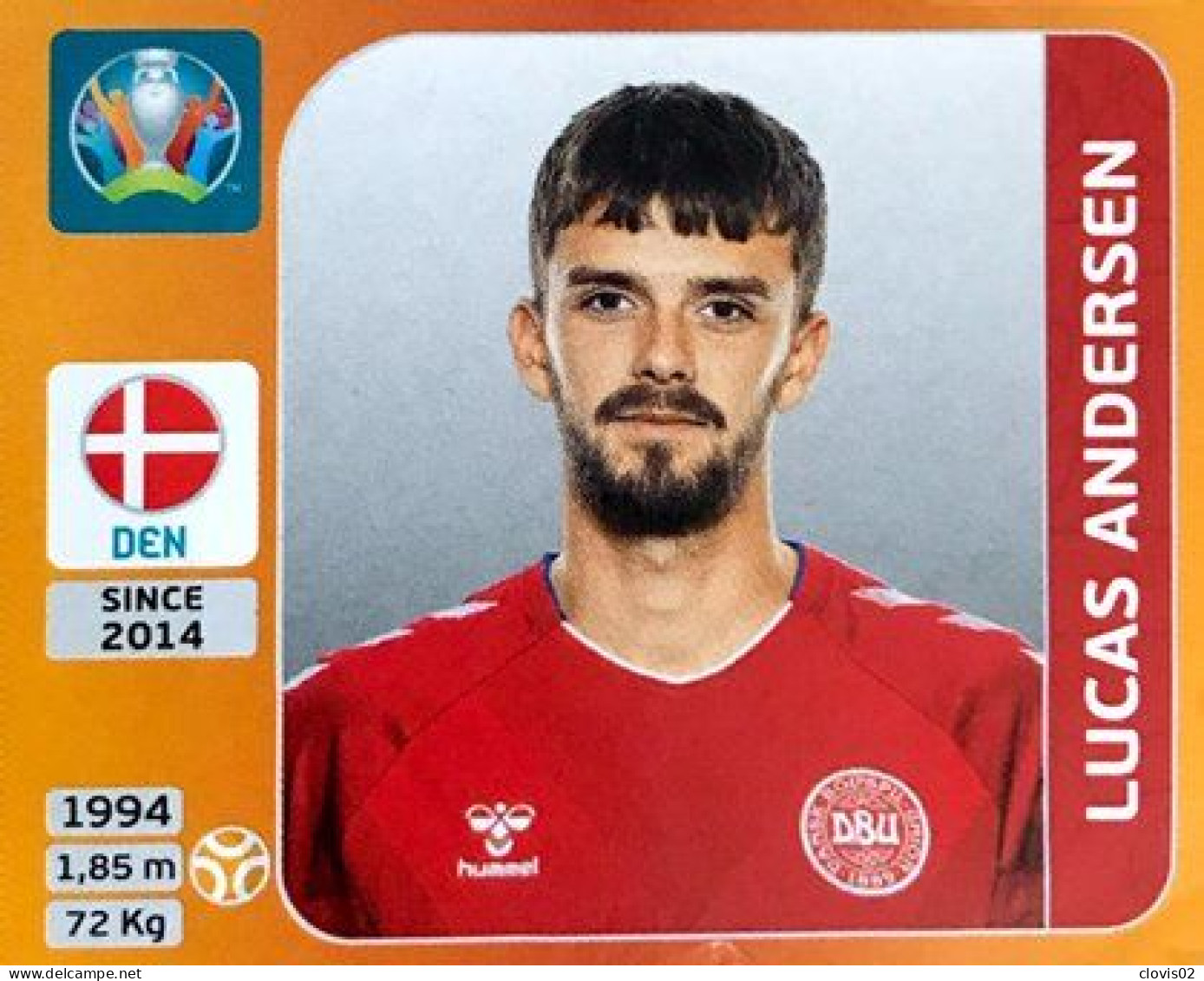 165 Lucas Andersen - Denmark - Panini Euro 2020 Tournament Edition Sticker Vignette - Andere & Zonder Classificatie