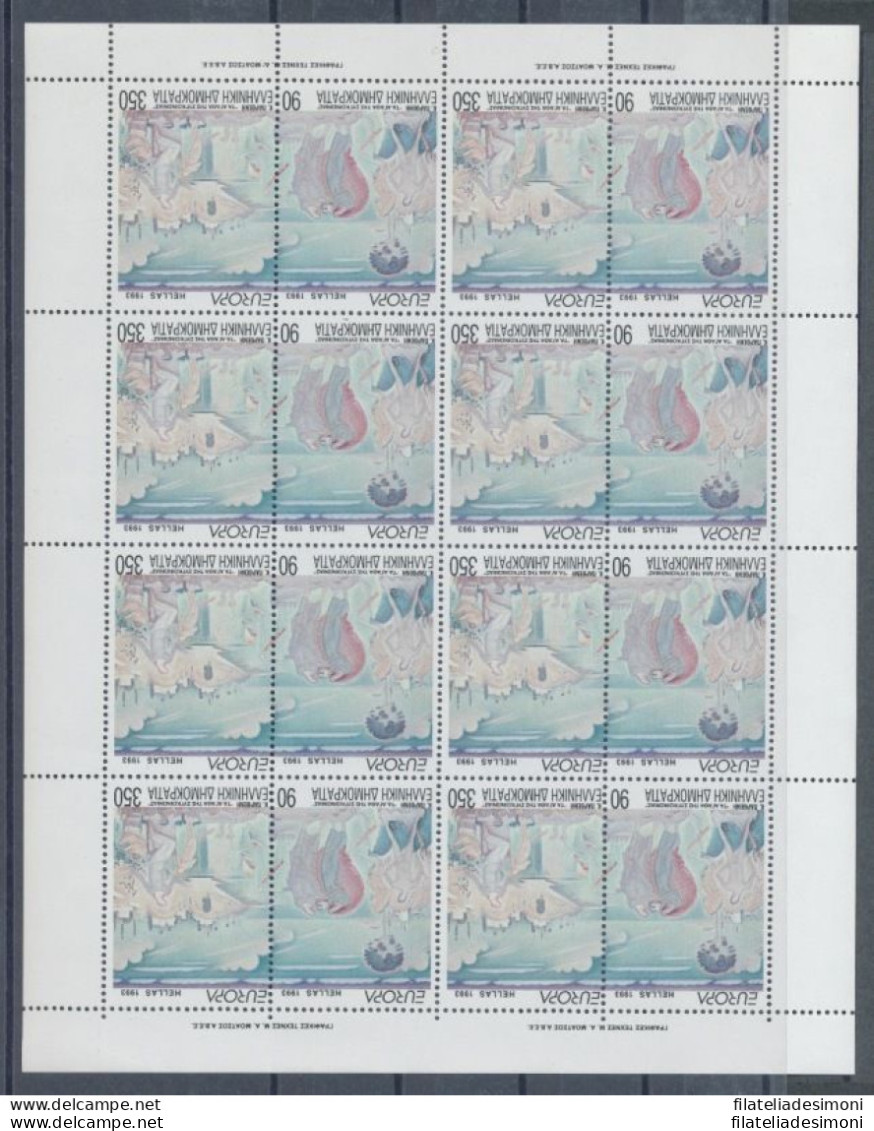 1993 EUROPA CEPT Grecia  Minifoglio &quot;Arte Contemporanea&quot; MNH** - Otros & Sin Clasificación