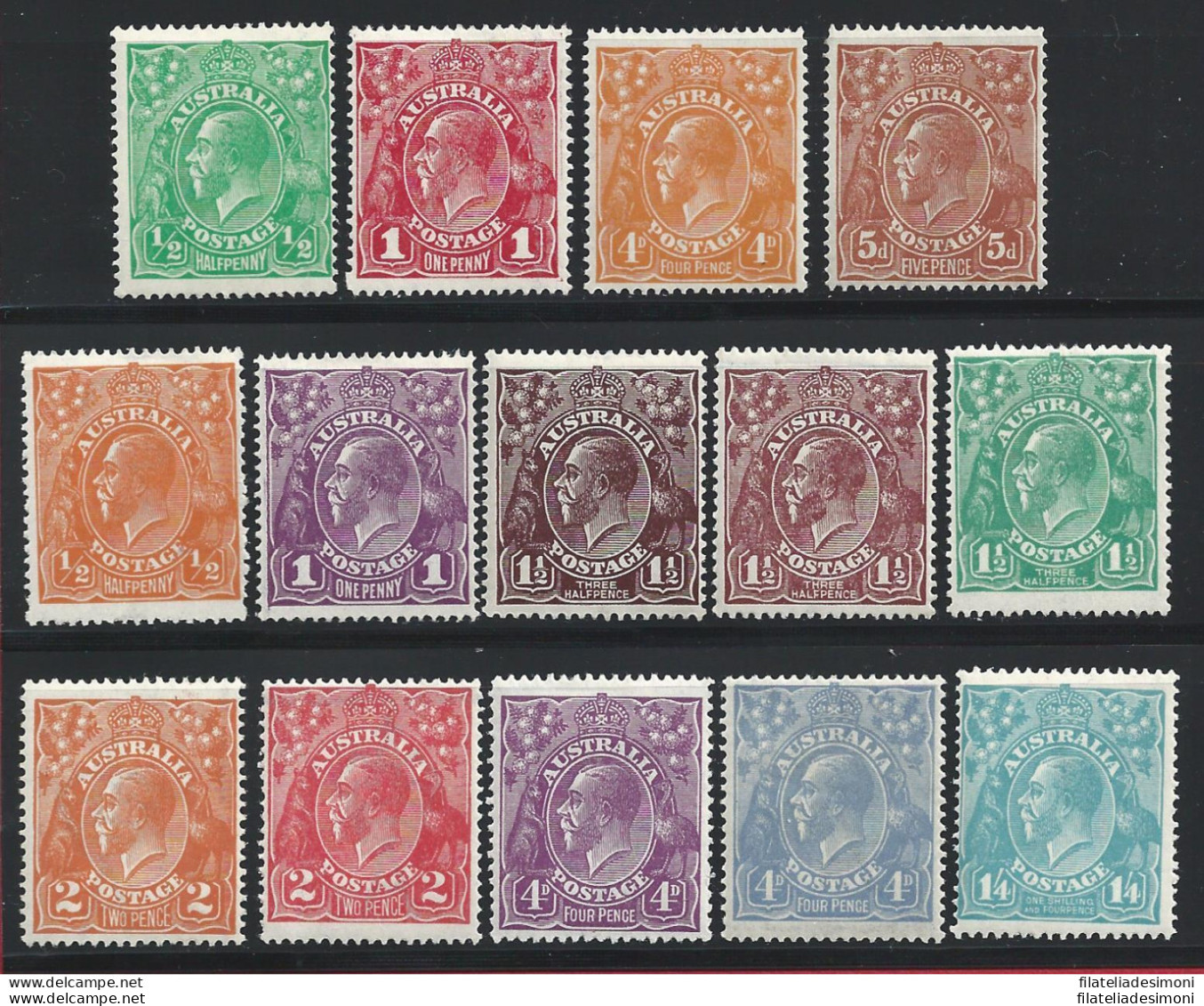 1914-23 AUSTRALIA,  SG 20/23+56/66 14 Valori  MH/MLH - Other & Unclassified