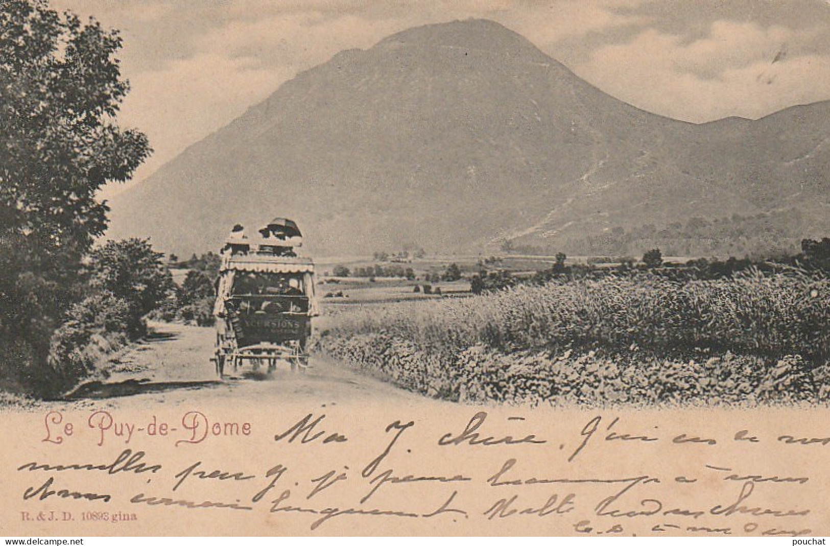 GU 16 -(63) LE PUY DE DOME - VOITURE  HIPPOMOBILE  D'EXCURSIONS ET PASSAGERS  - 2 SCANS - Sonstige & Ohne Zuordnung