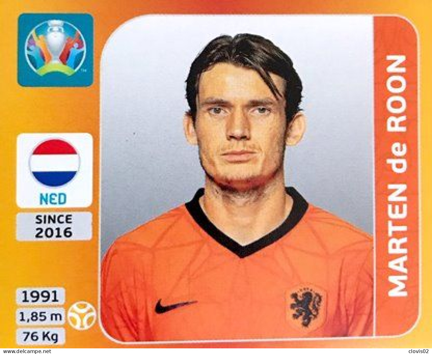 281 Marten De Roon - Netherlands - Panini Euro 2020 Tournament Edition Sticker Vignette - Sonstige & Ohne Zuordnung