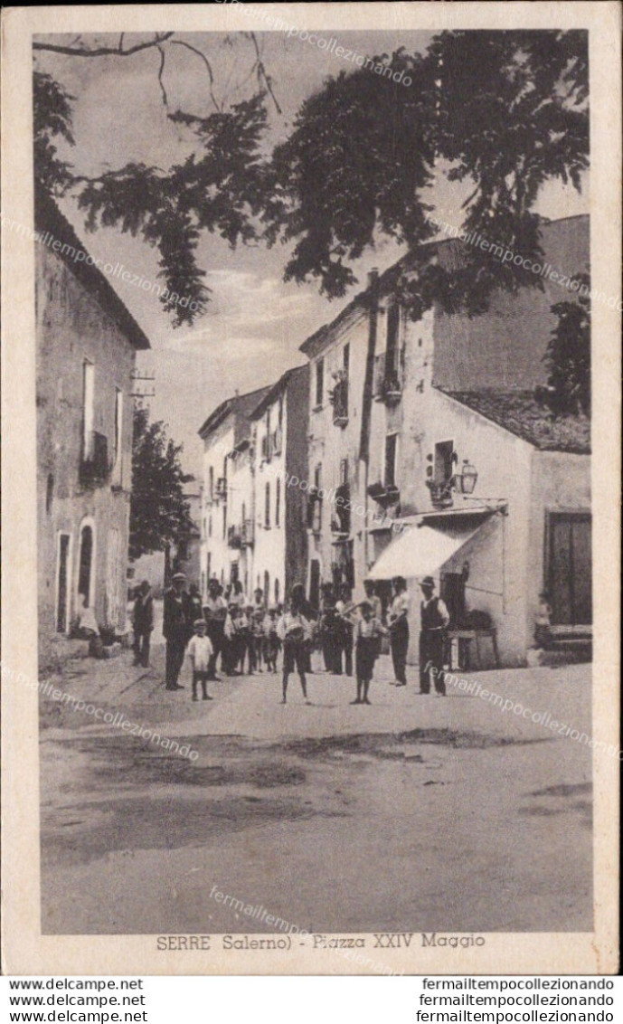 Ah183 Cartolina Serre Piazza XXIV Maggio Provincia Di Salerno - Salerno