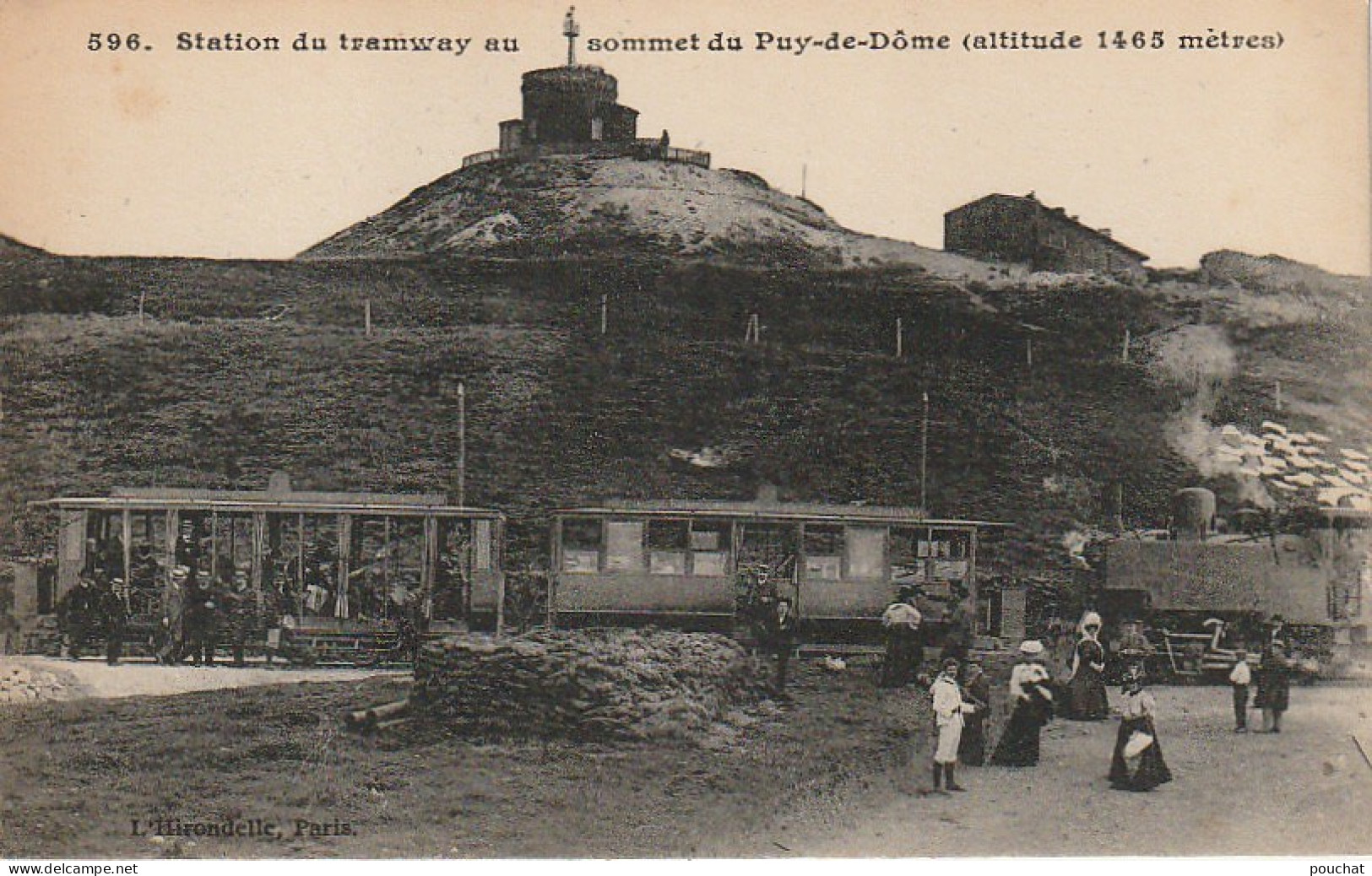 GU 16 -(63) STATION DU TRAMWAY AU SOMMET DU PUY DE DOME - ANIMATION -  PASSAGERS  - 2 SCANS - Autres & Non Classés