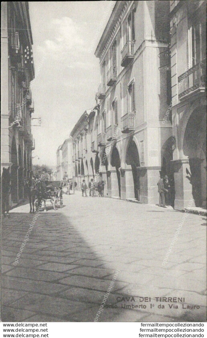 Ah494 Cartolina Cava Dei Tirreni Corso Umberto I Da Via Lauro Salerno - Salerno