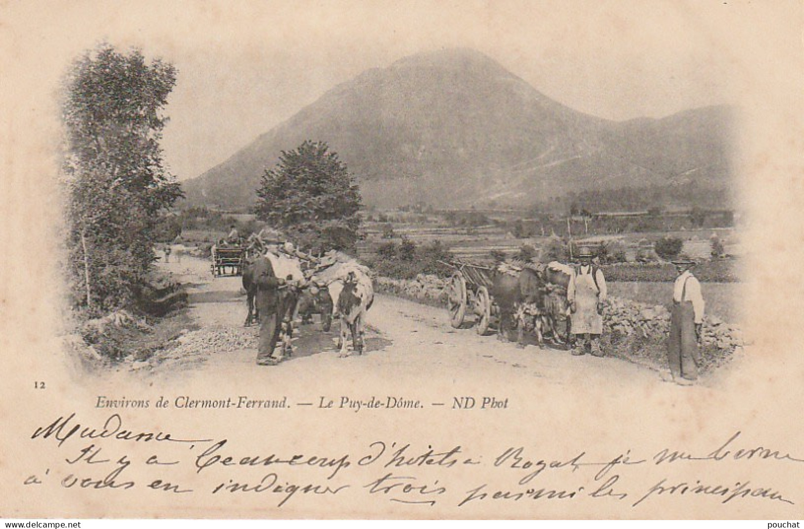 GU 16 -(63) LE PUY DE DOME - ENVIRONS DE CLERMONT FERRAND -  ATTELAGES DE BOEUFS , PAYSANS  - 2 SCANS - Clermont Ferrand