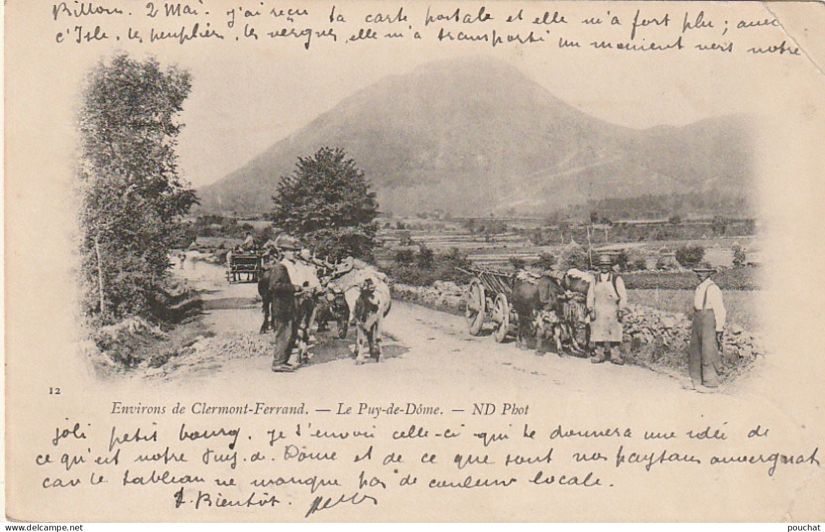 GU 16 - (63) ENVIRONS DE CLERMONT FERRAND -  LE PUY DE DOME - PAYSANS ,  ATTELAGES DE BOEUFS - 2 SCANS - Clermont Ferrand