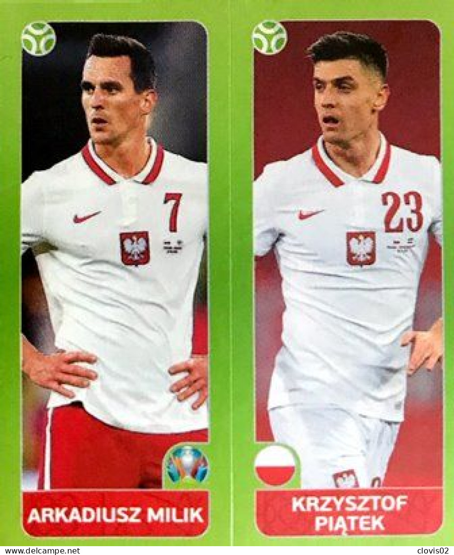 485 Arkadiusz Milik / Krzysztof Piatek - Poland - Panini Euro 2020 Tournament Edition Sticker Vignette - Other & Unclassified