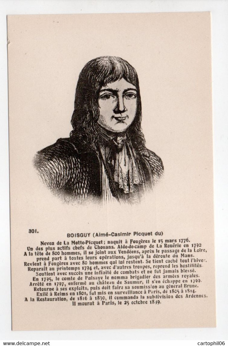 - CPA BOISGUY (Aimé-Casimir Picquet Du) - Edition Chapeau 301 - - Hommes Politiques & Militaires