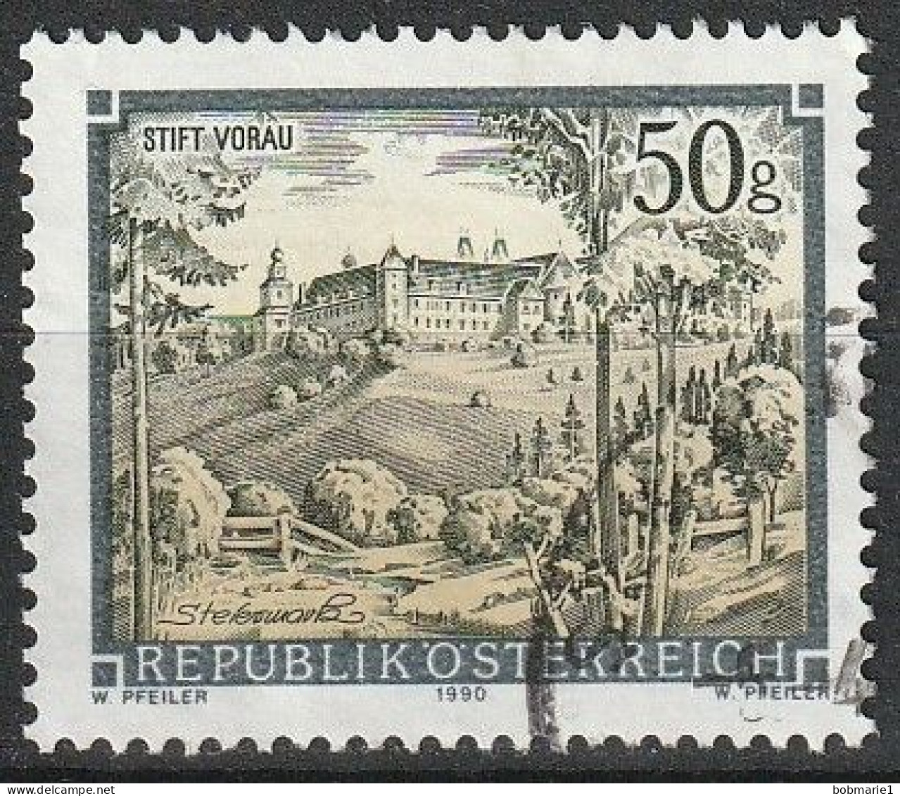 Série Monastères, Timbre Autriche Oblitéré "Stift Vorau 1990 N° 1835 - Usati