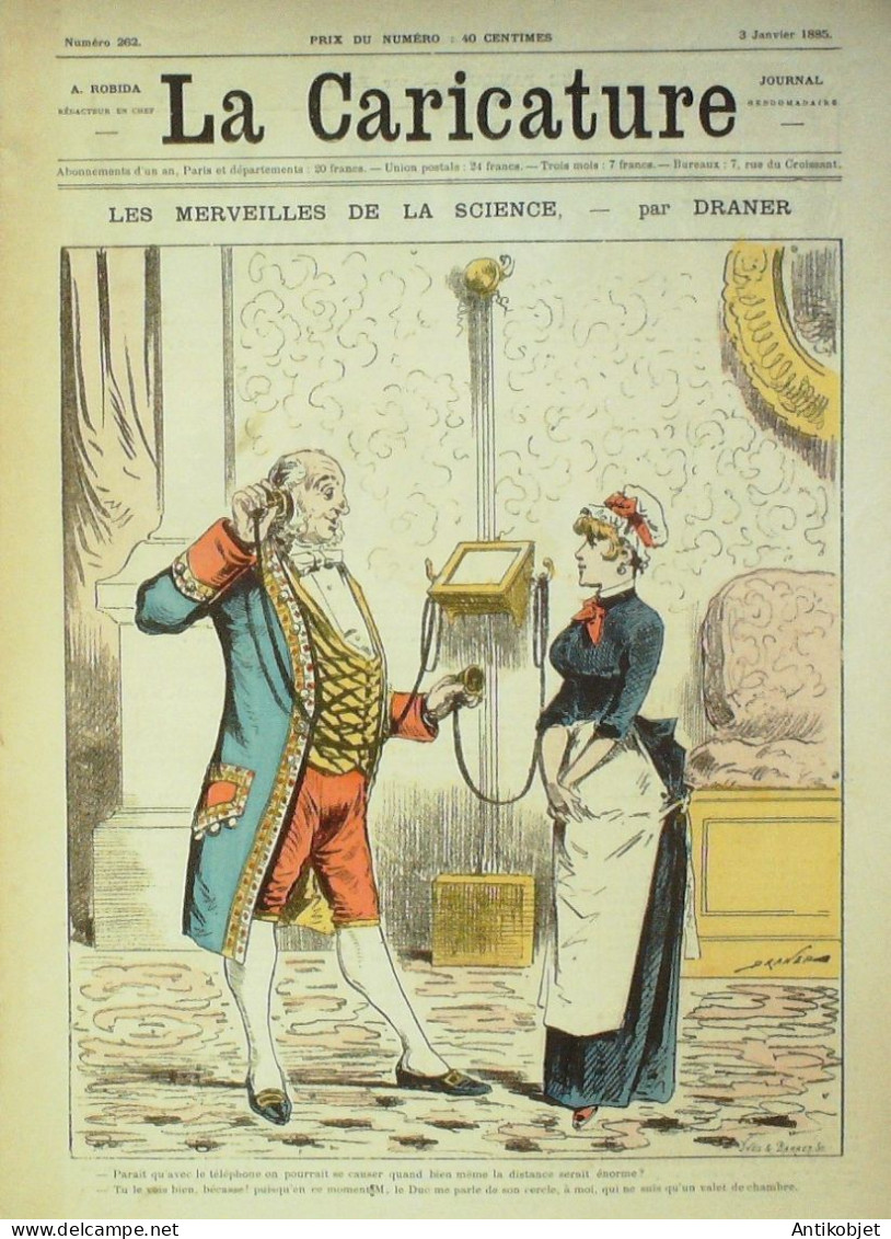 La Caricature 1885 N°262 Merveilles De La Science Draner Panique Faria Sardou Par Luque Caran D'Arche - Revistas - Antes 1900