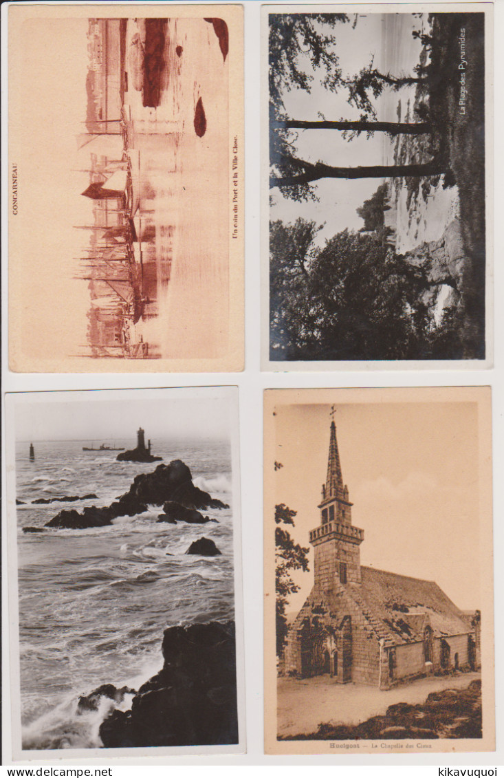 BRETAGNE - LOT DE 4 CARTES - CARTE POSTALE ANCIENNE - Sonstige & Ohne Zuordnung