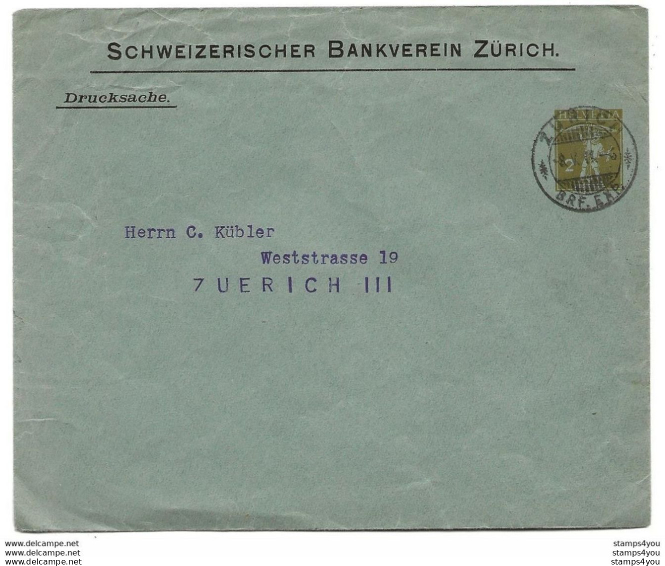 293 - 58 - Entier Postal Privé "Schweizerischer Bankverein Zürich 1911" - Interi Postali