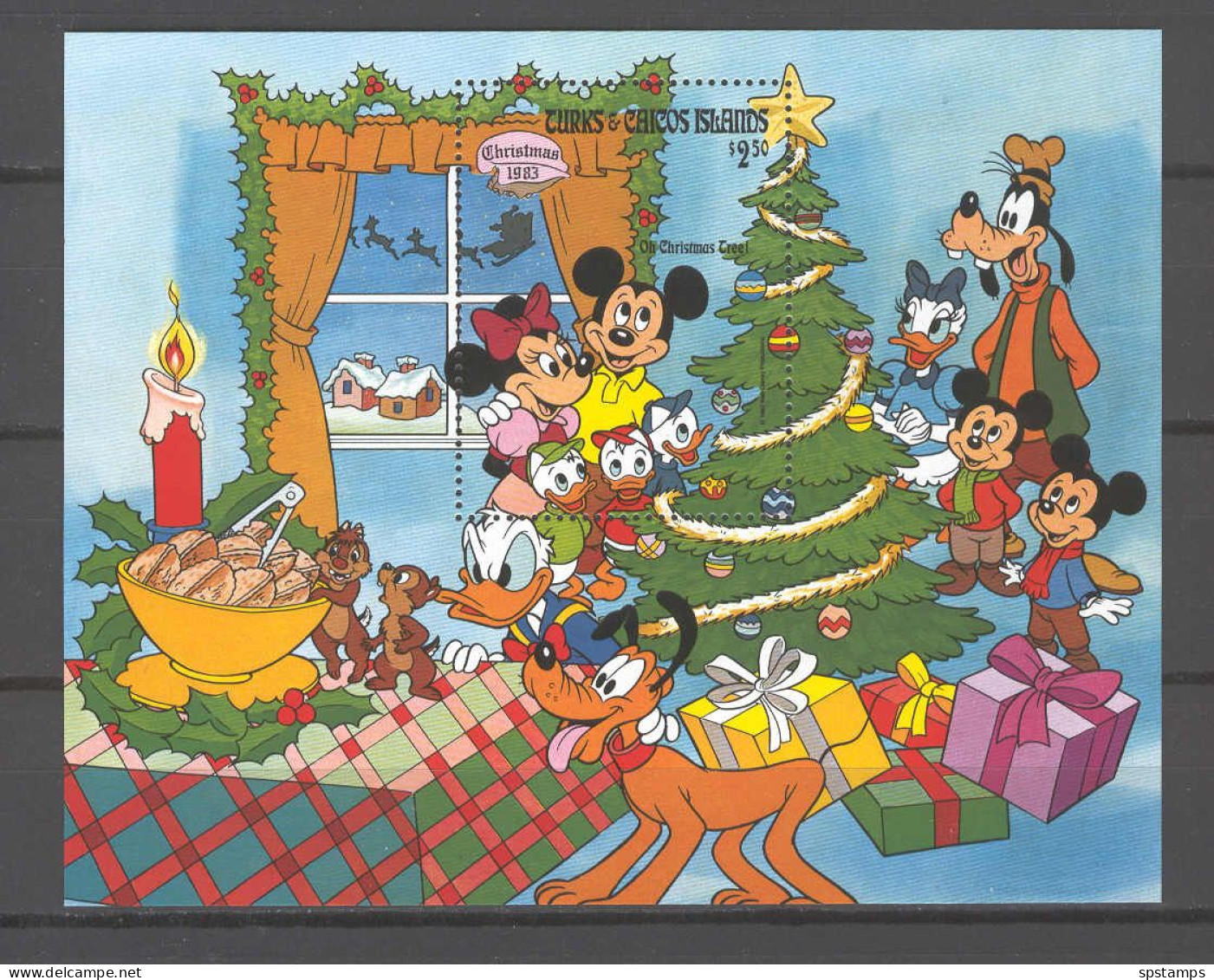 Disney Turks & Caicos 1983 Oh Christmas Tree MS MNH - Disney