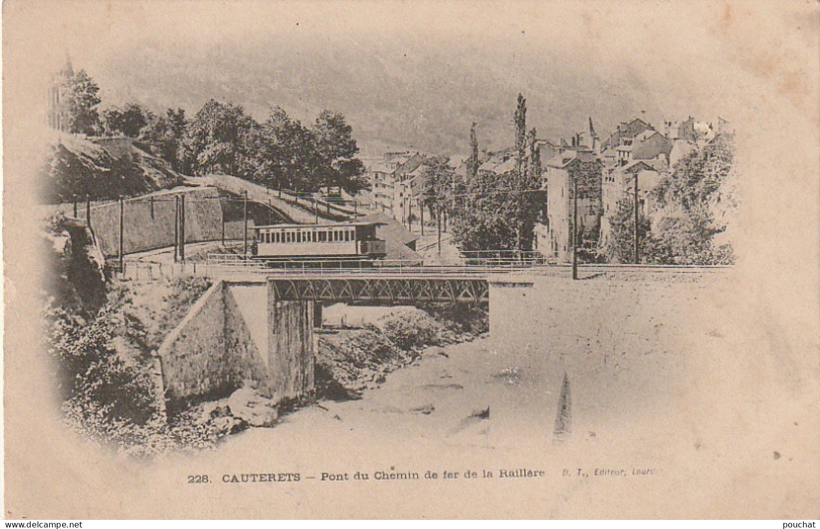 GU Nw -(65) CAUTERETS  -  PONT DU CHEMIN DE FER DE LA RAILLERE - TRAIN  - 2 SCANS - Cauterets