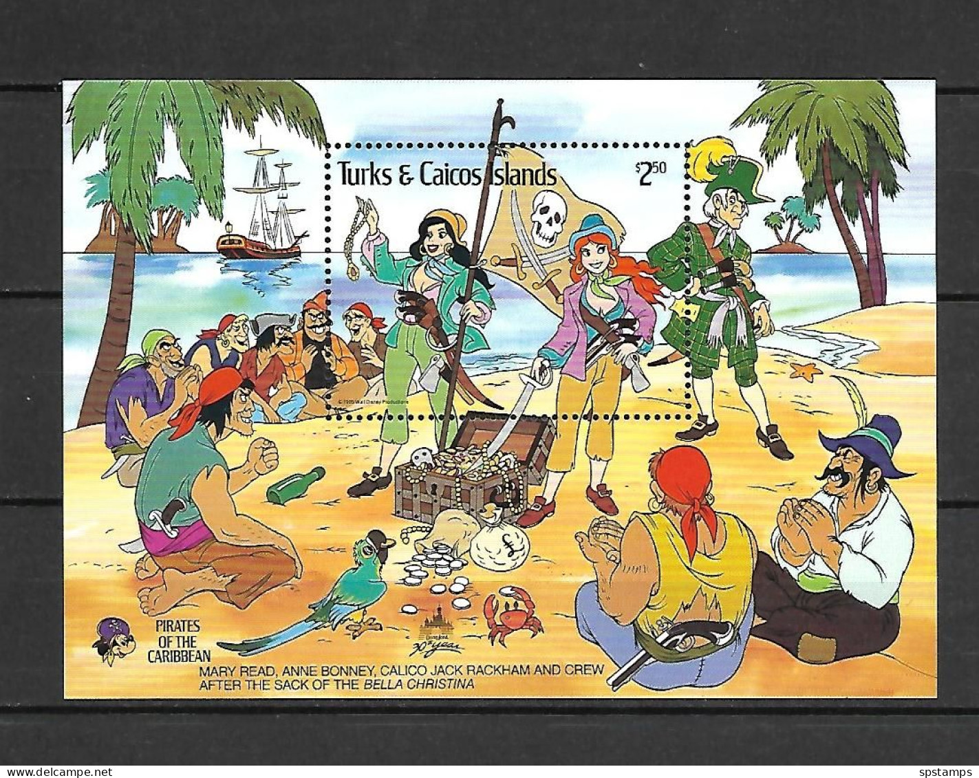 Disney Turks & Caicos 1985 Pirates Of The Caribbean MNH - Disney