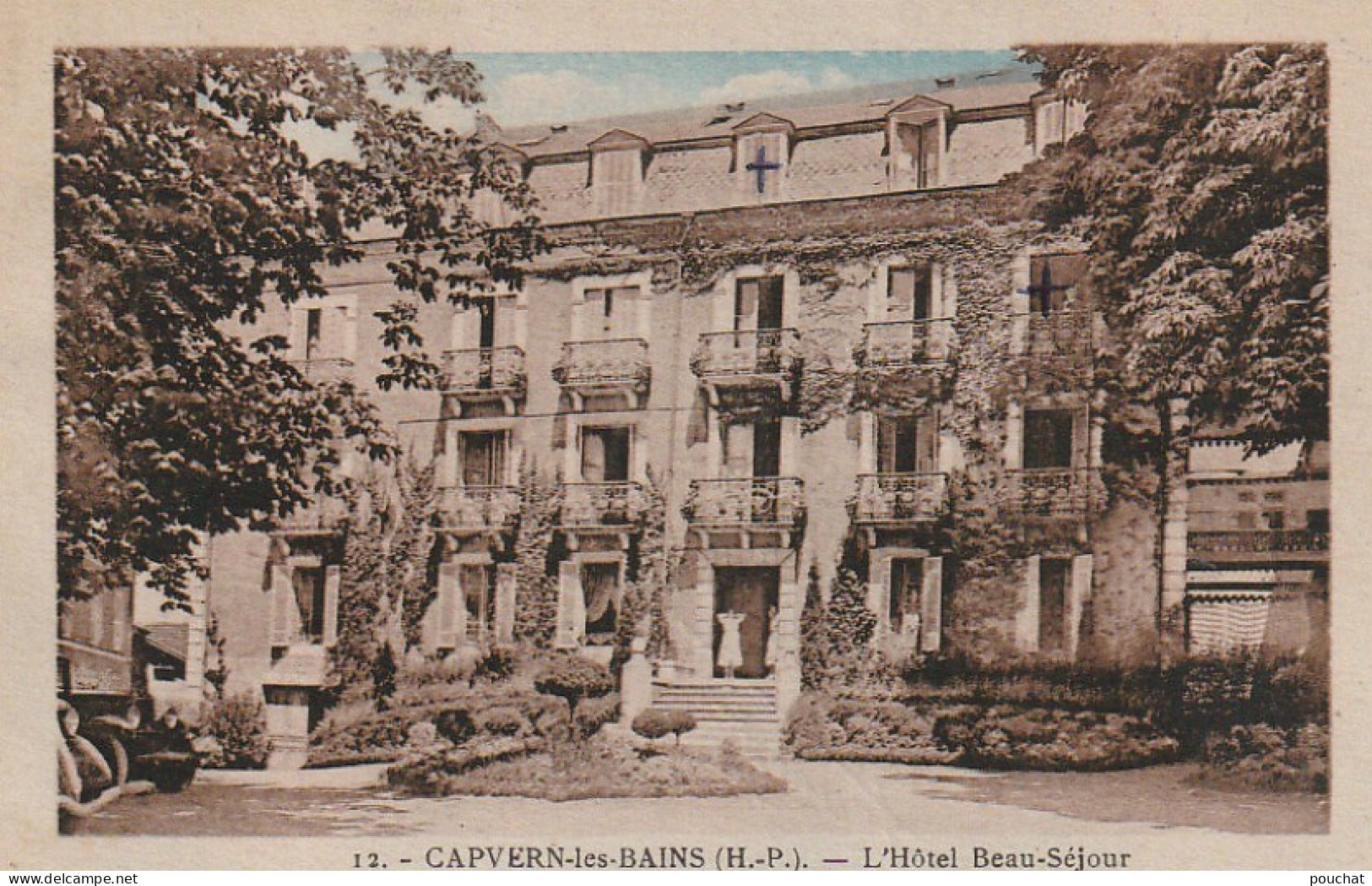 GU Nw -(65) CAPVERN LES BAINS -  L'HOTEL BEAUSEJOUR  -  CARTE COLORISEE  -  2 SCANS - Autres & Non Classés