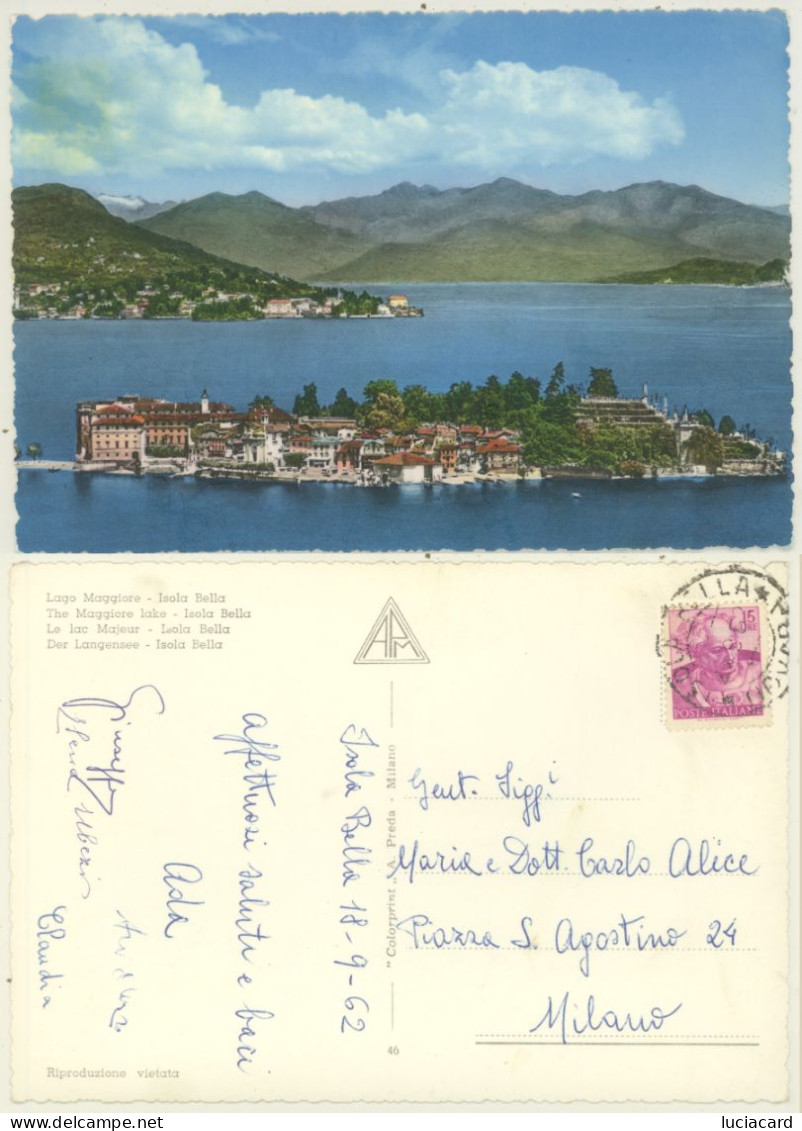 LAGO MAGGIORE -ISOLA BELLA 1962 - Verbania