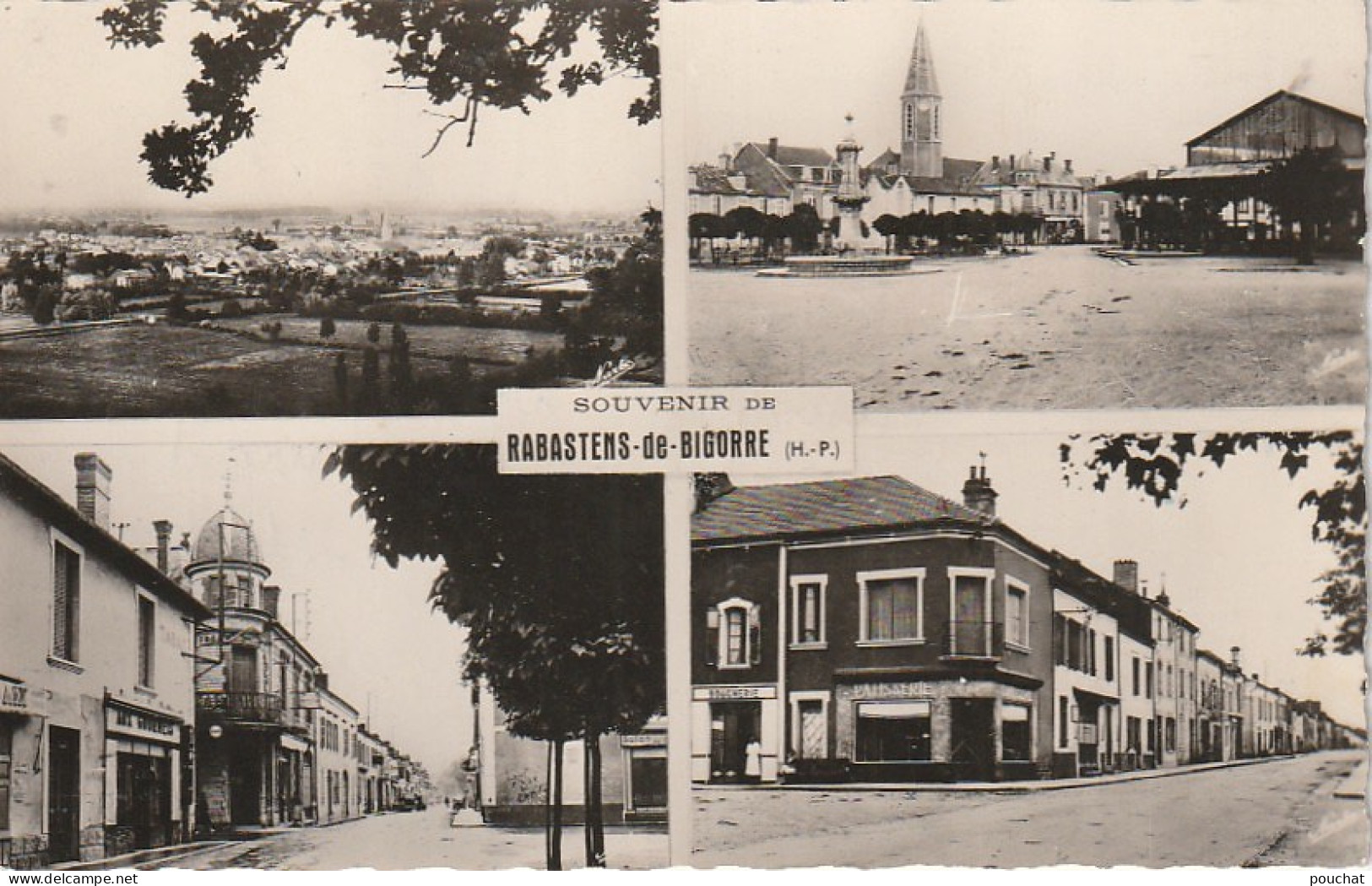 GU Nw -(65) RABASTENS DE BIGORRE -  RUE DE MIRANDE , DES PYRENEES , PLACE CENTRALE..  - CARTE MULTIVUES -  2 SCANS - Rabastens De Bigorre