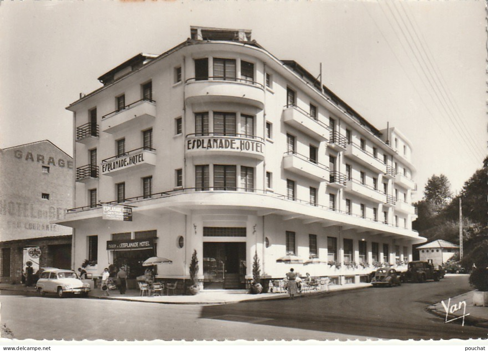 GU Nw -(65) LOURDES -  ESPLANADE HOTEL , PROP. MELIX - TERRASSE -  AUTOMOBILES - EDIT. CHAMBON , LOURDES - 2 SCANS - Lourdes