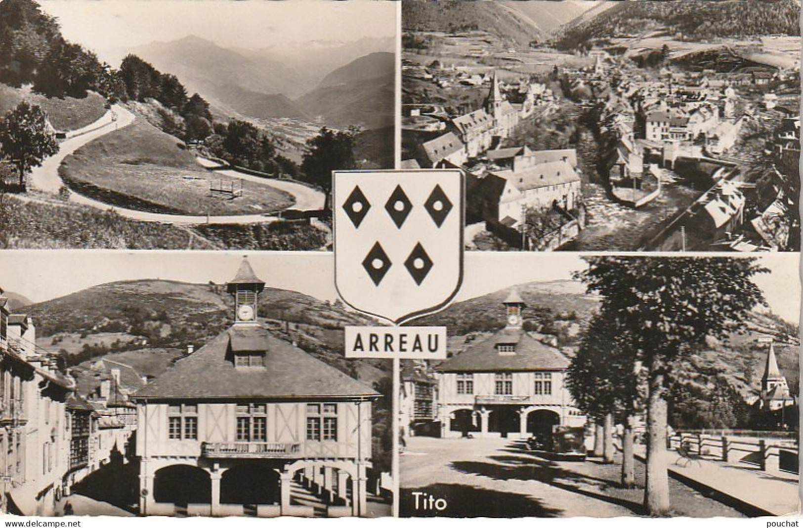 GU Nw -(65) ARREAU  -  CARTE MULTIVUES : LES 2 NESTES , LA MAIRIE , FER A CHEVAL  ... BLASON  - 2 SCANS - Sonstige & Ohne Zuordnung