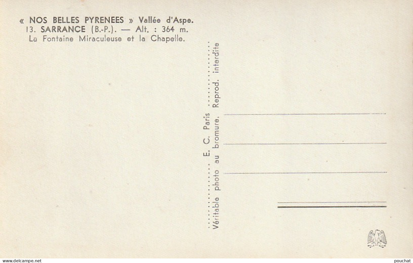 GU Nw  -(65) SARRANCE  -  LA FONTAINE MIRACULEUSE ET LA CHAPELLE    - 2 SCANS - Andere & Zonder Classificatie