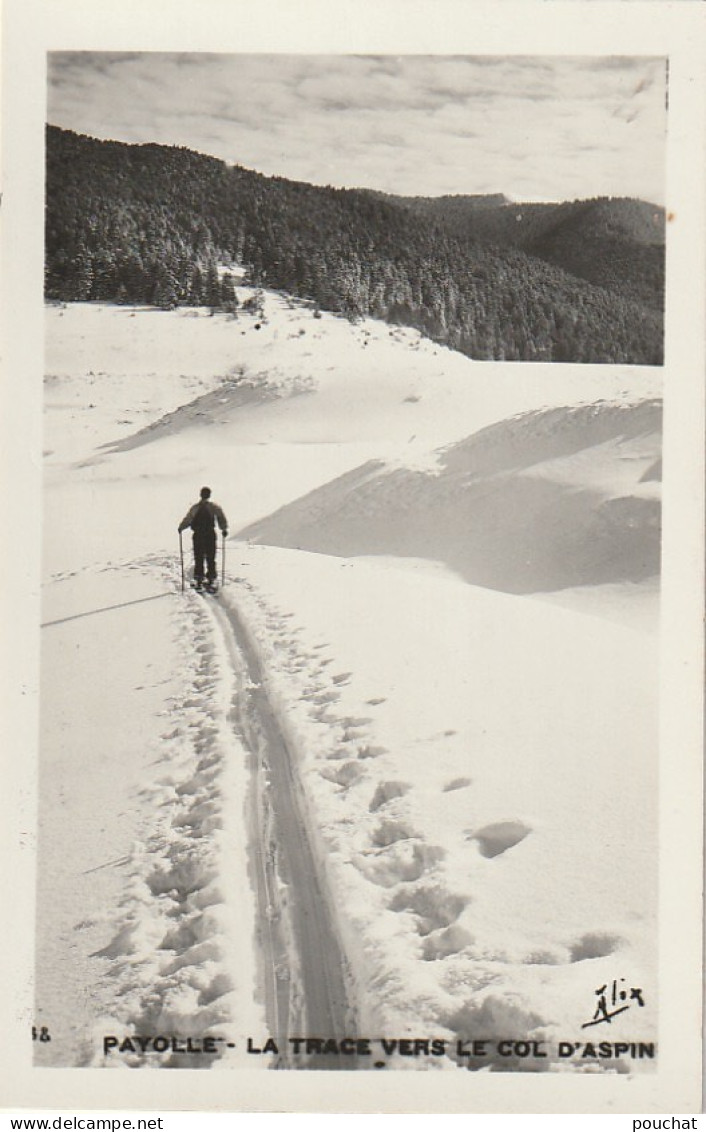 GU Nw  -(65) LE PLATEAU DE PAYOLLE AU PIED DU COL D'ASPIN VERS LA FORET DE SAPINS - SKIEUR , FONDEUR -  2 SCANS - Altri & Non Classificati