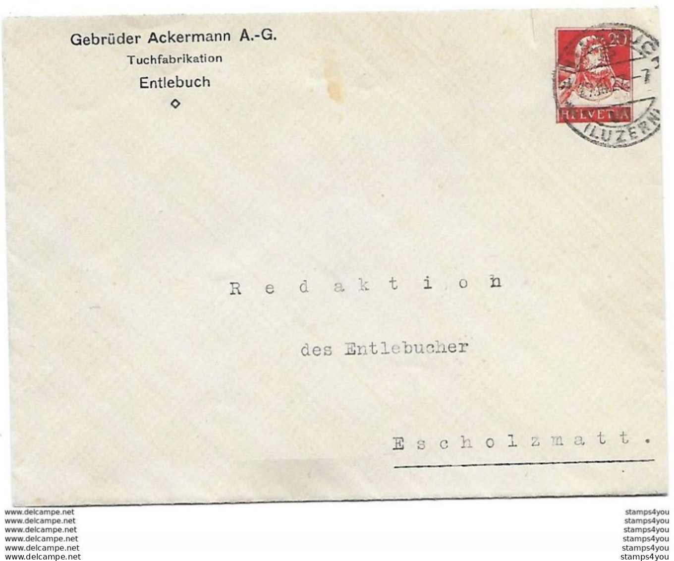 164 - 2 - Entier Postal Privé "gebrüder Ackermann Entlebuch 1915" Cachets "Ambulant" - Stamped Stationery