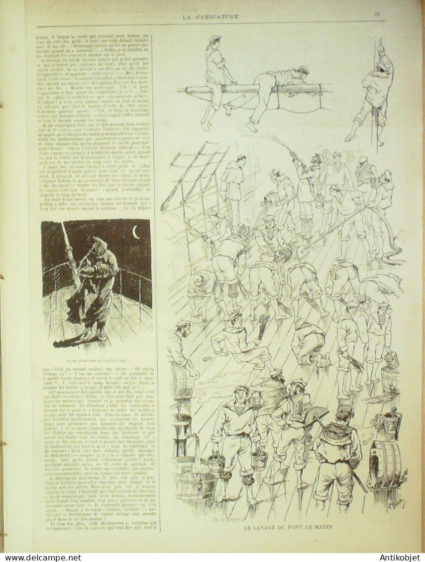 La Caricature 1885 N°265 La Marine En Branle-bas De Combat Barret Gino - Revistas - Antes 1900