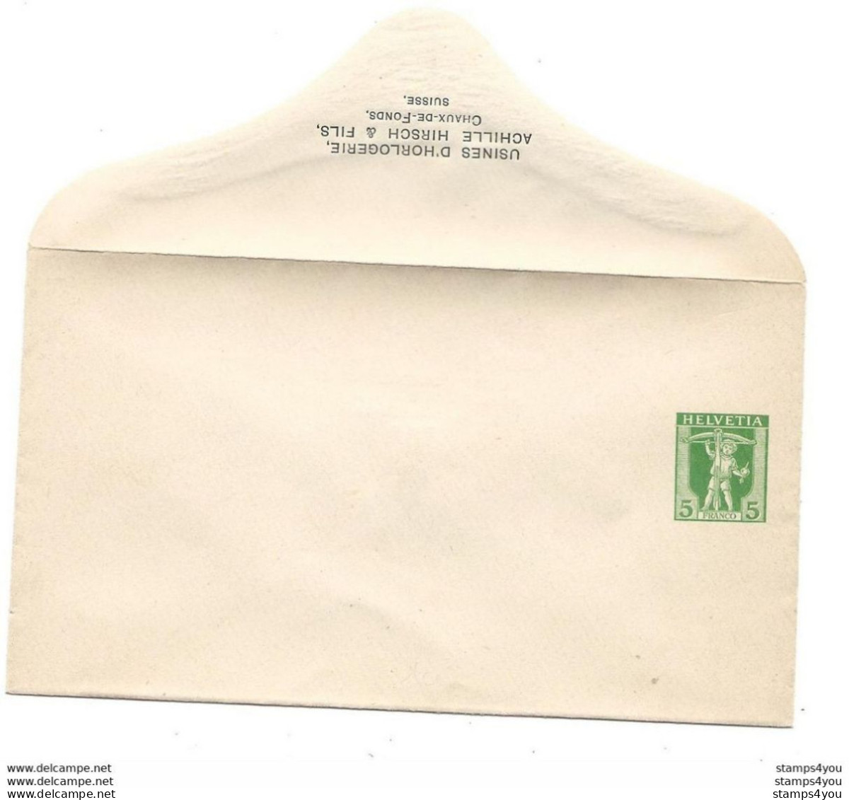 19 - 74 - Entier Postal Privé  Neuf "Usines D'horlogerie Achille Hirsch Chaux-.de-Fonds" - Entiers Postaux