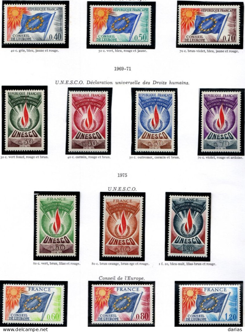 FRANCE - Collection De Timbres De SERVICE (UNESCO, Conseil De L'Europe) Neuf** LUXE, De 1958 à 2014 Complète. Bas Prix. - Nuovi