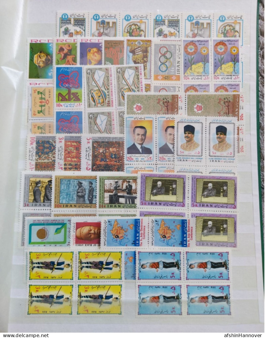 Iran Shah Pahlavi Shah تمام تمبرهای بلوک سال ۱۳۵۶Commemorative Stamps Issued In Year 1355 (21/3/1976-20/3/1977) - Iran