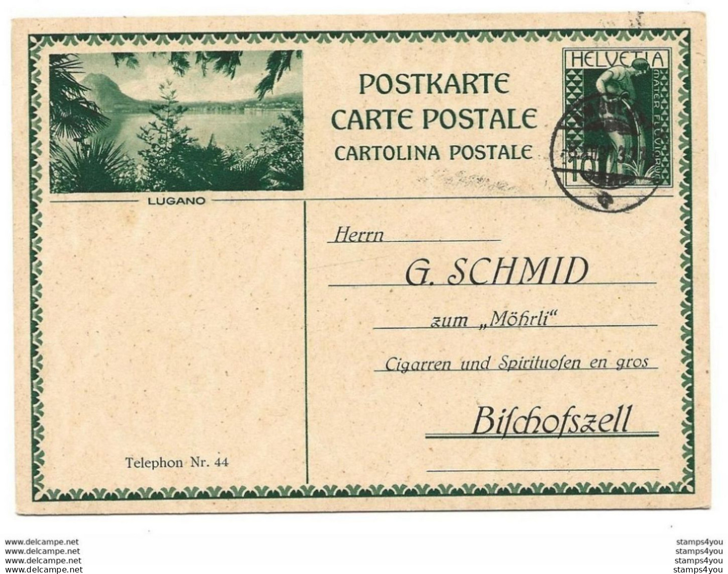 253 - 62 - Entier Postal Privé "G. Schmid" Avec Illustration "Lugano" 1931 - Postwaardestukken