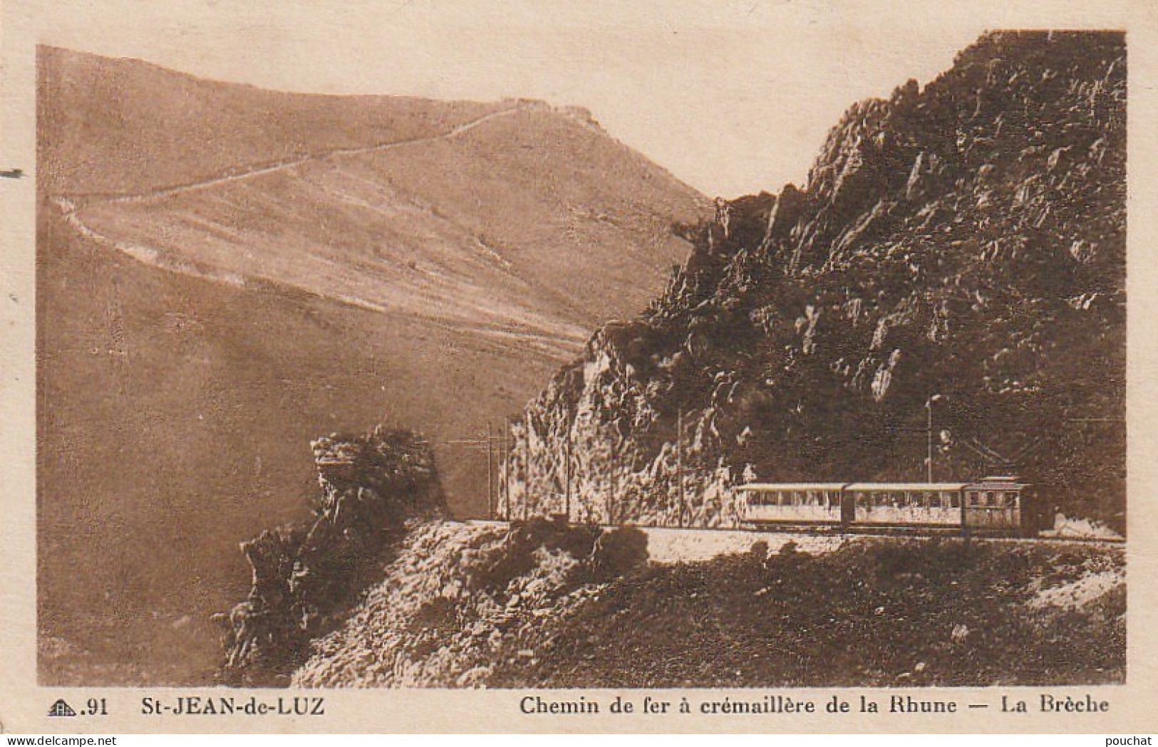 GU Nw -(64) ST  JEAN DE LUZ  -  CHEMIN DE FER A CREMAILLERE DE LA RHUNE - LA BRECHE  -  2 SCANS - Saint Jean De Luz