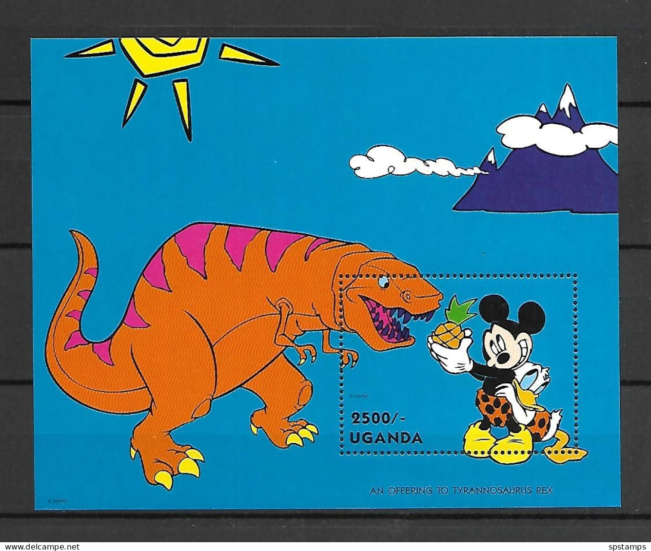 Disney Uganda 1993 Disney Characters With Dinosaurs MS #1 MNH - Disney
