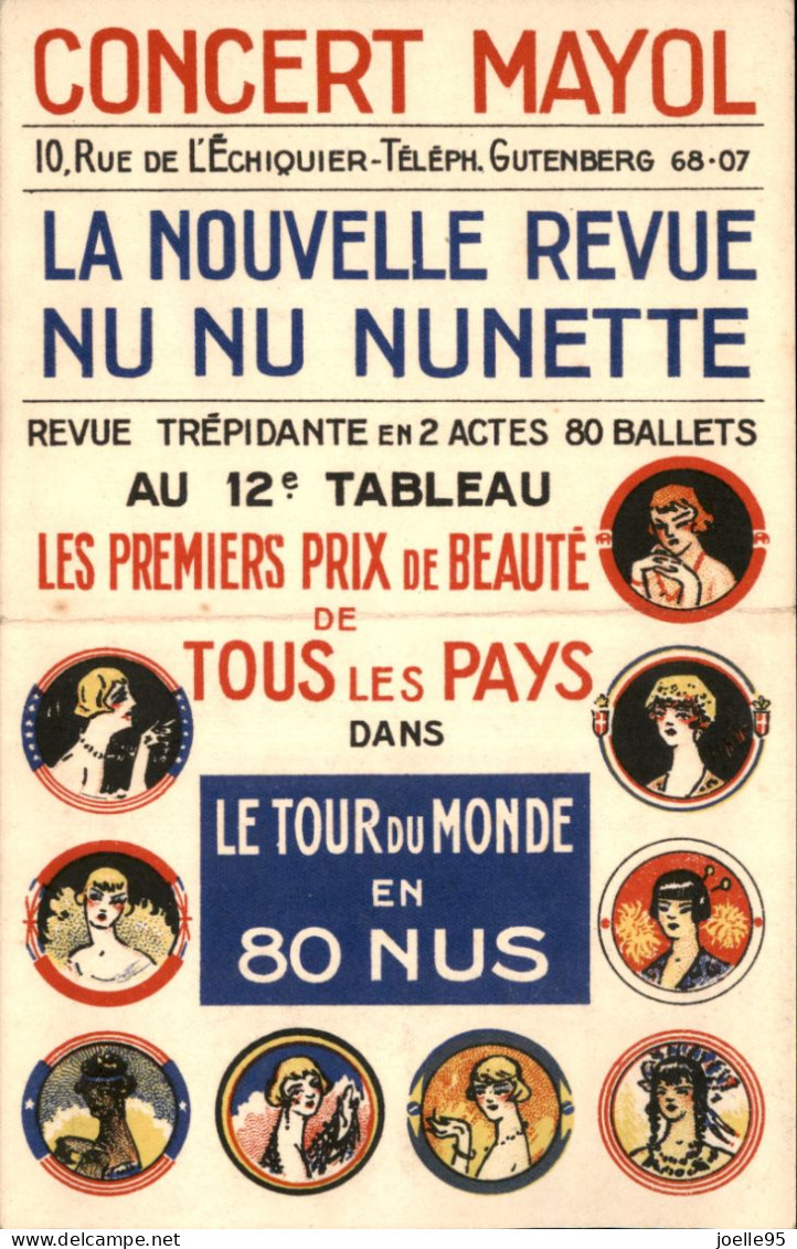 France - Concert Mayol - Gutenberg - Le Tour Du Monde En 80 Nus - - Affiches